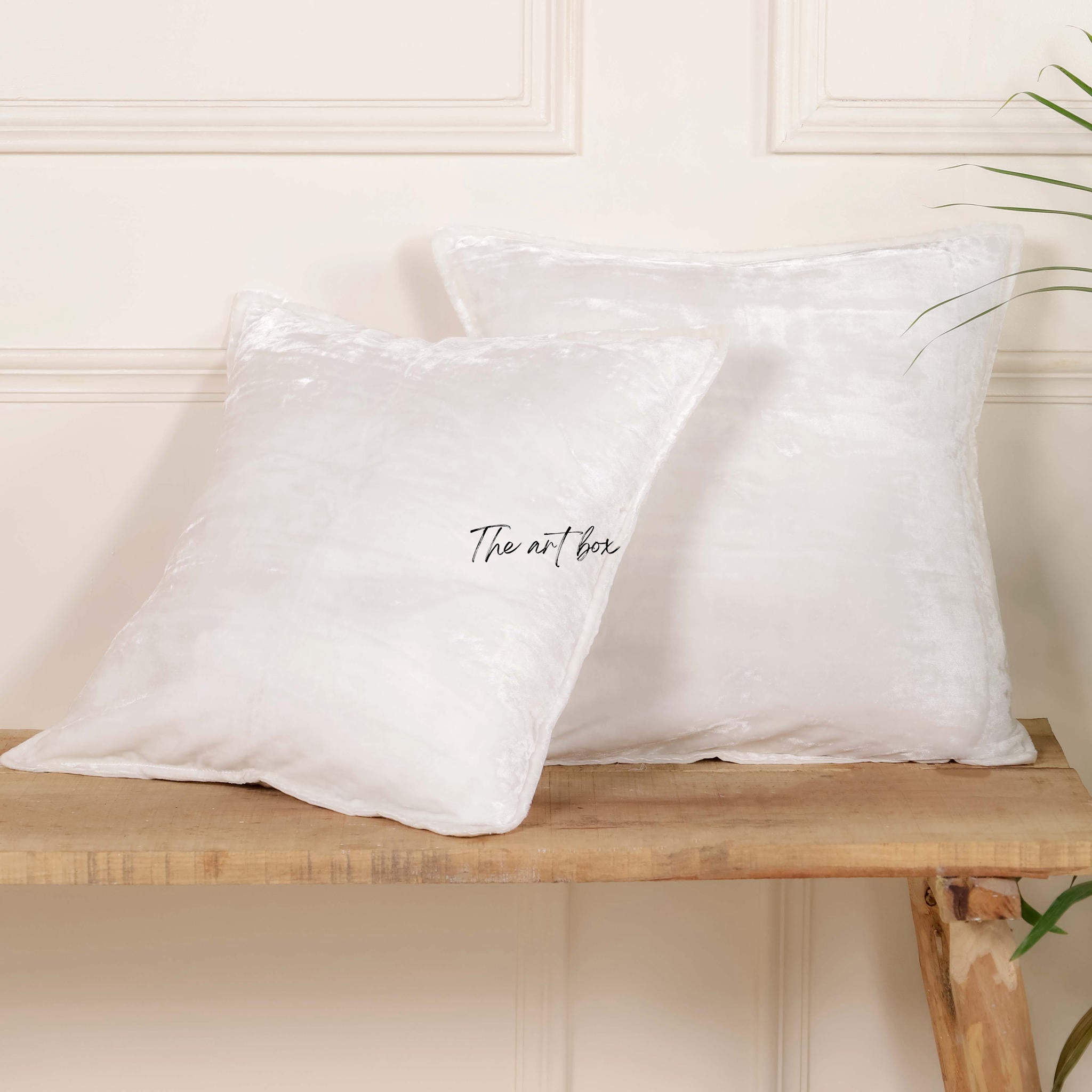 Velvet Solid White Cushion Cover
