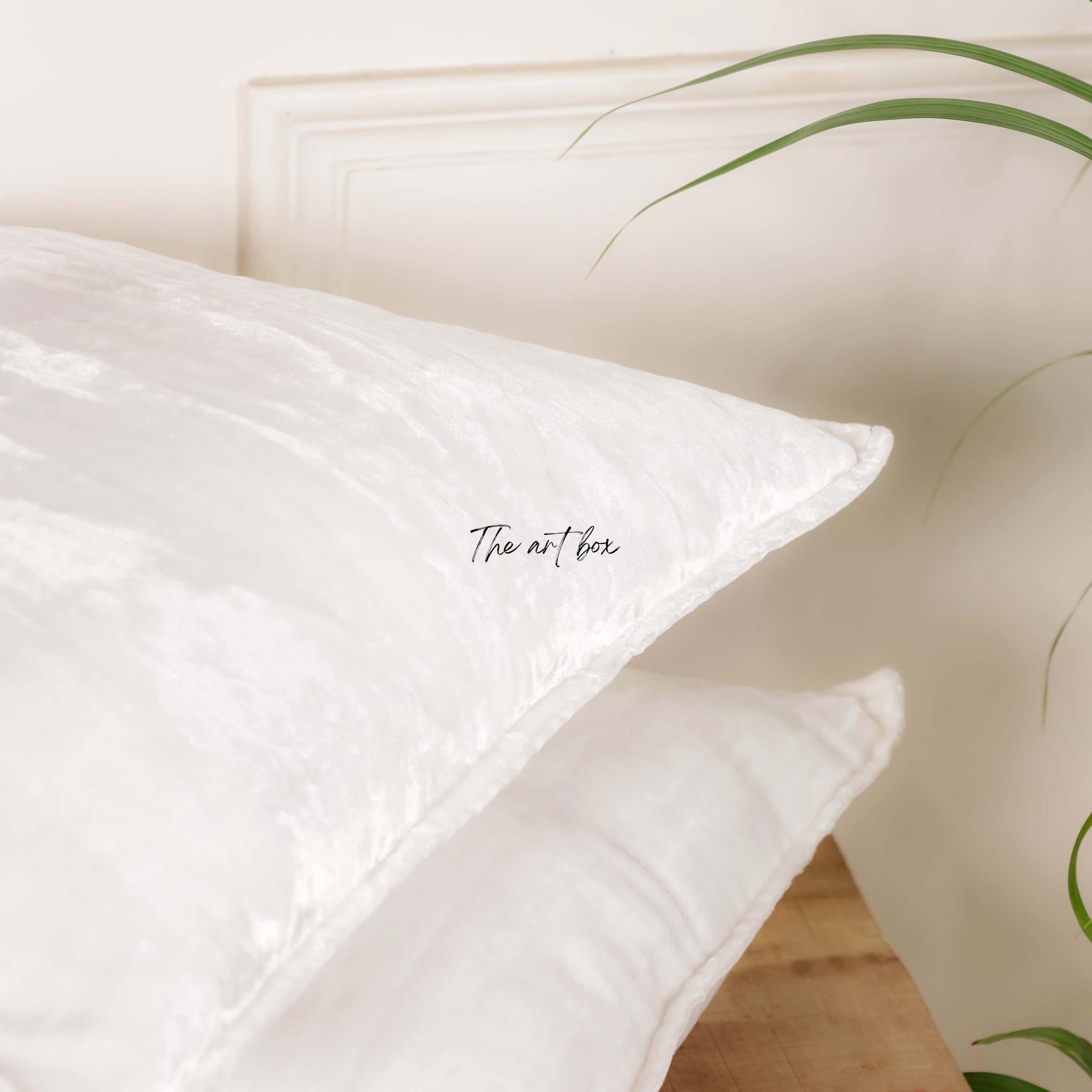 Velvet Solid White Cushion Cover