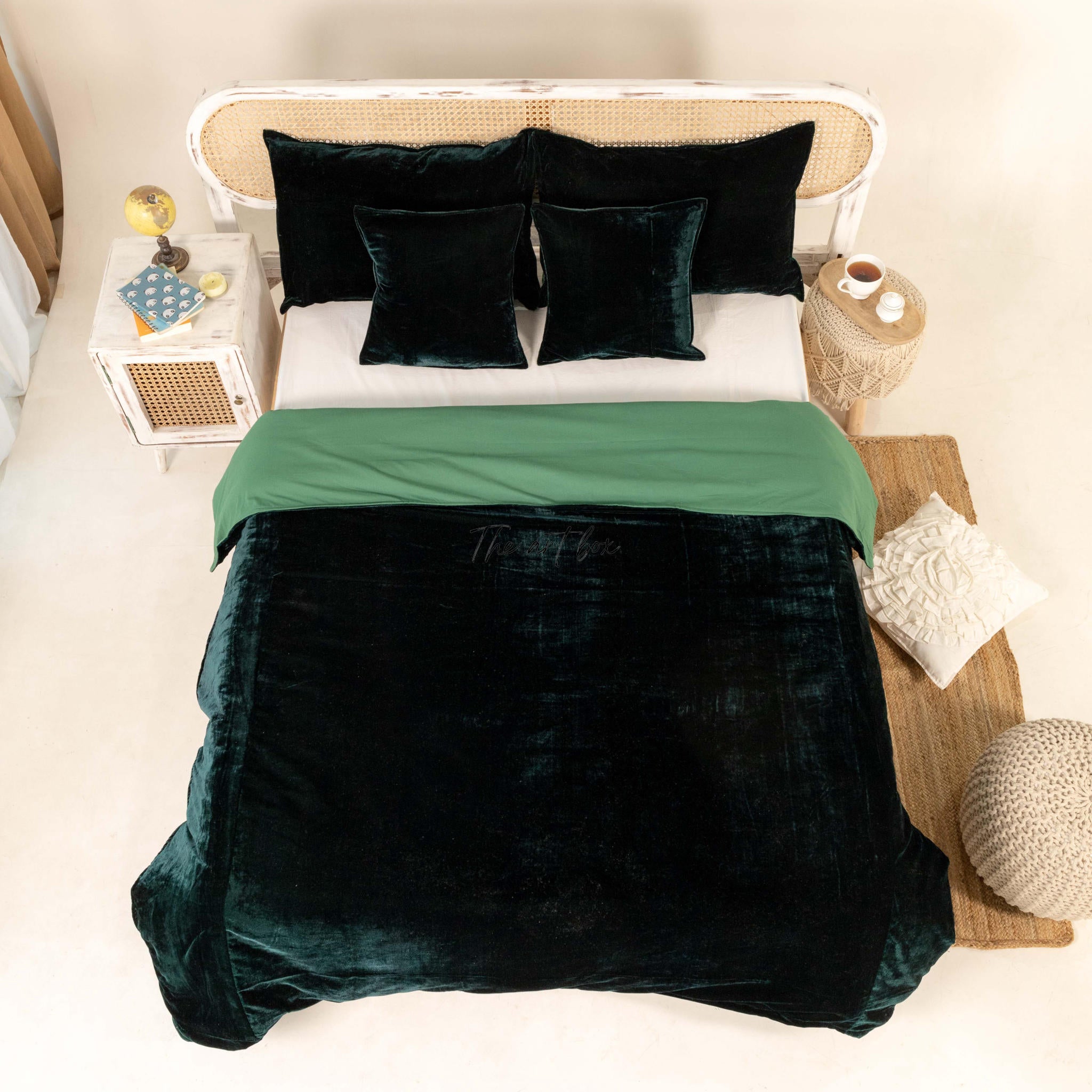 Green Velvet Duvet Cover