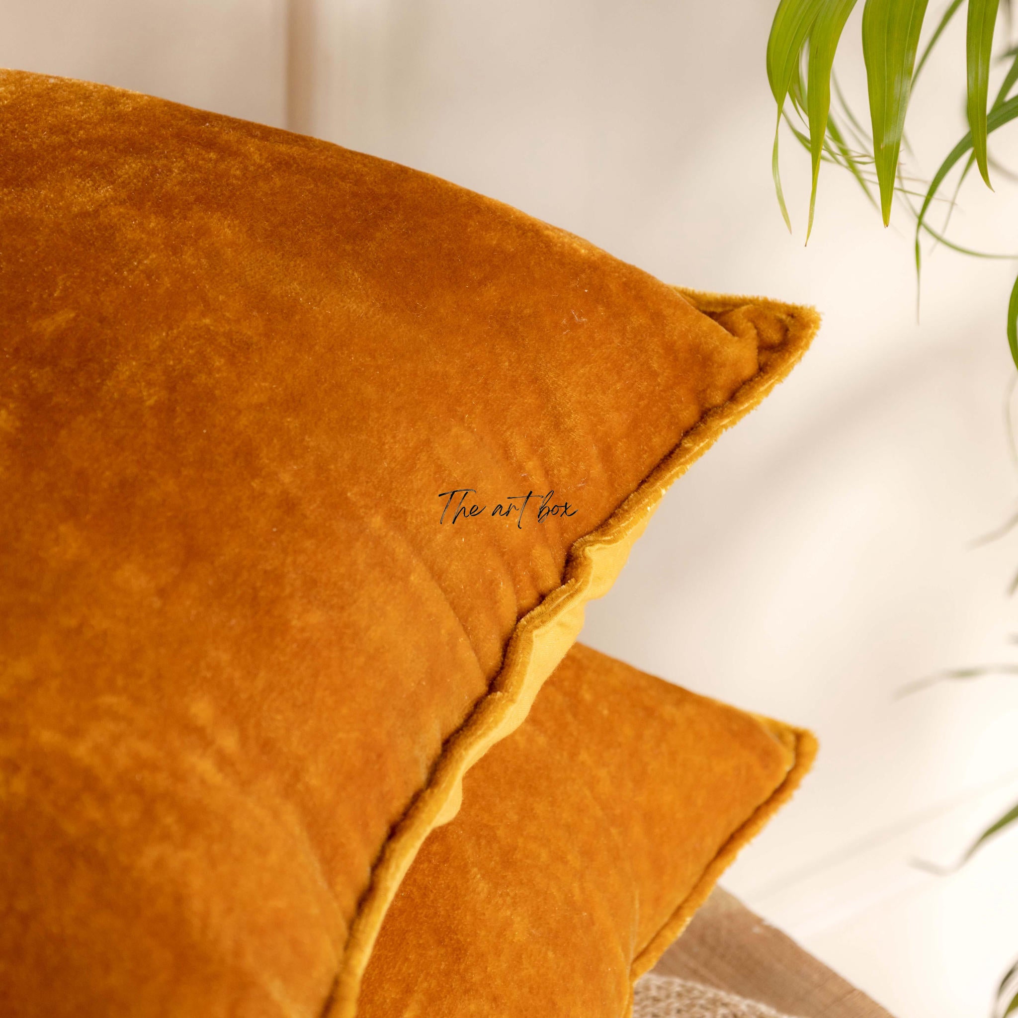 Velvet Solid Gold Cushion Cover