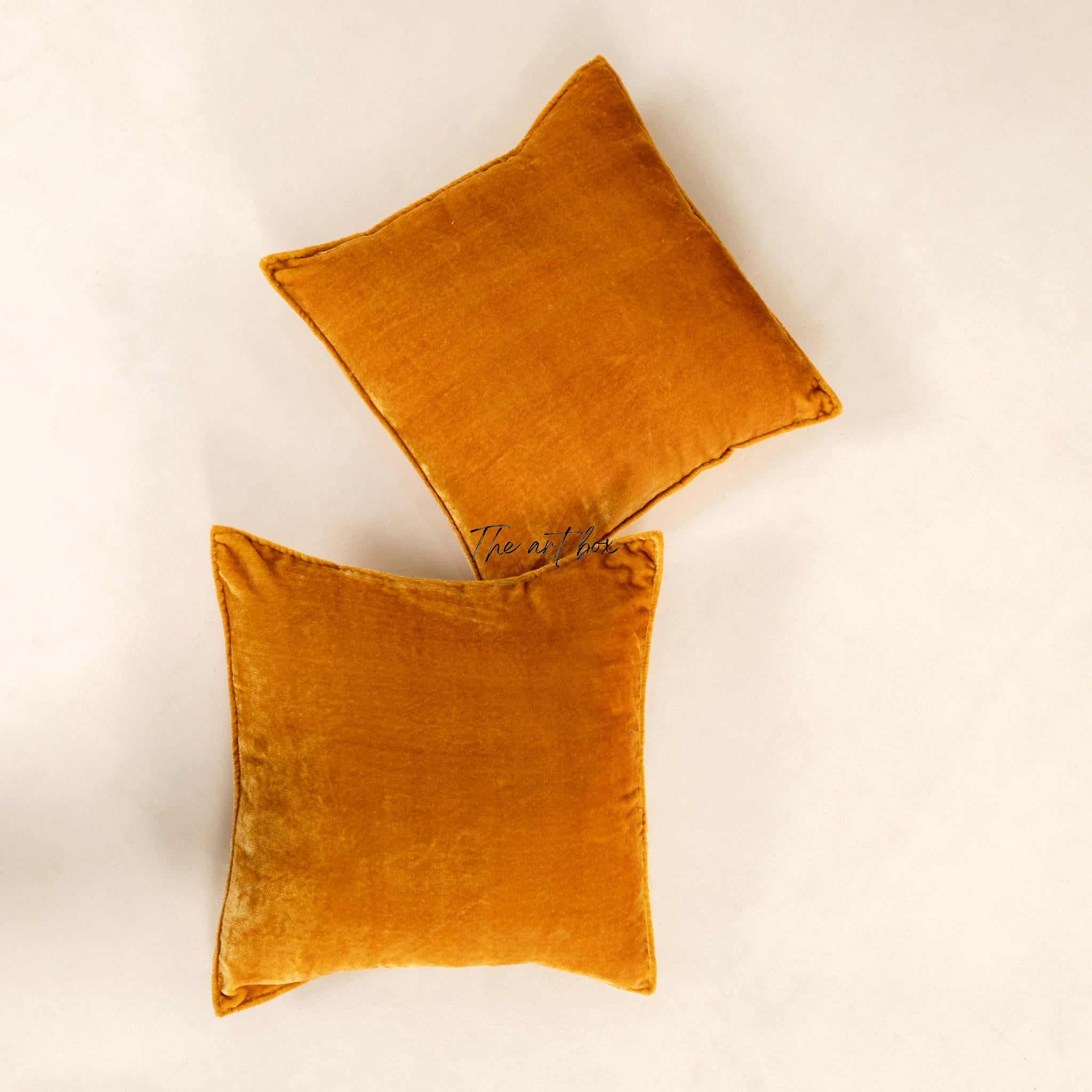 Velvet Solid Gold Cushion Cover