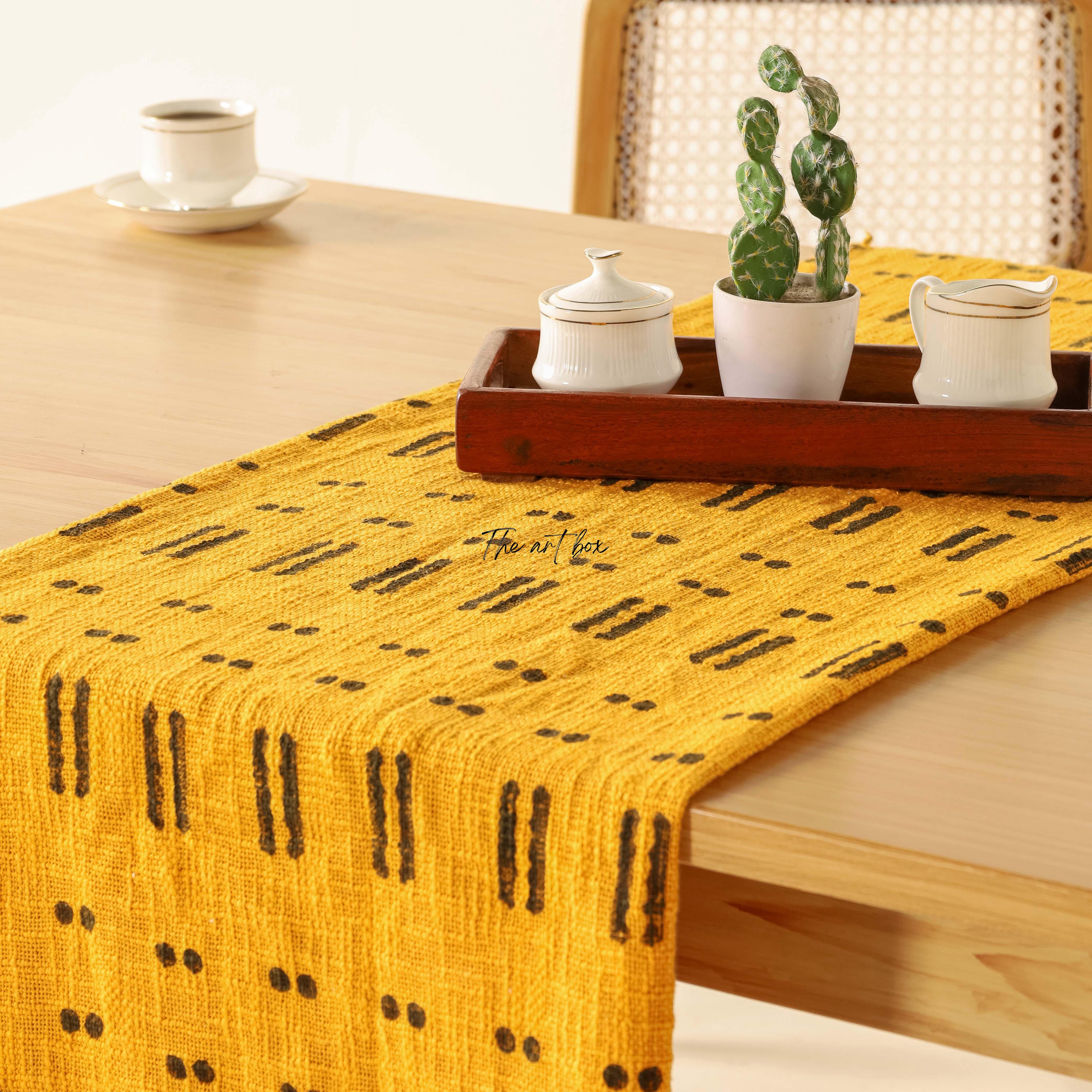 Yellow Cotton Table Runner