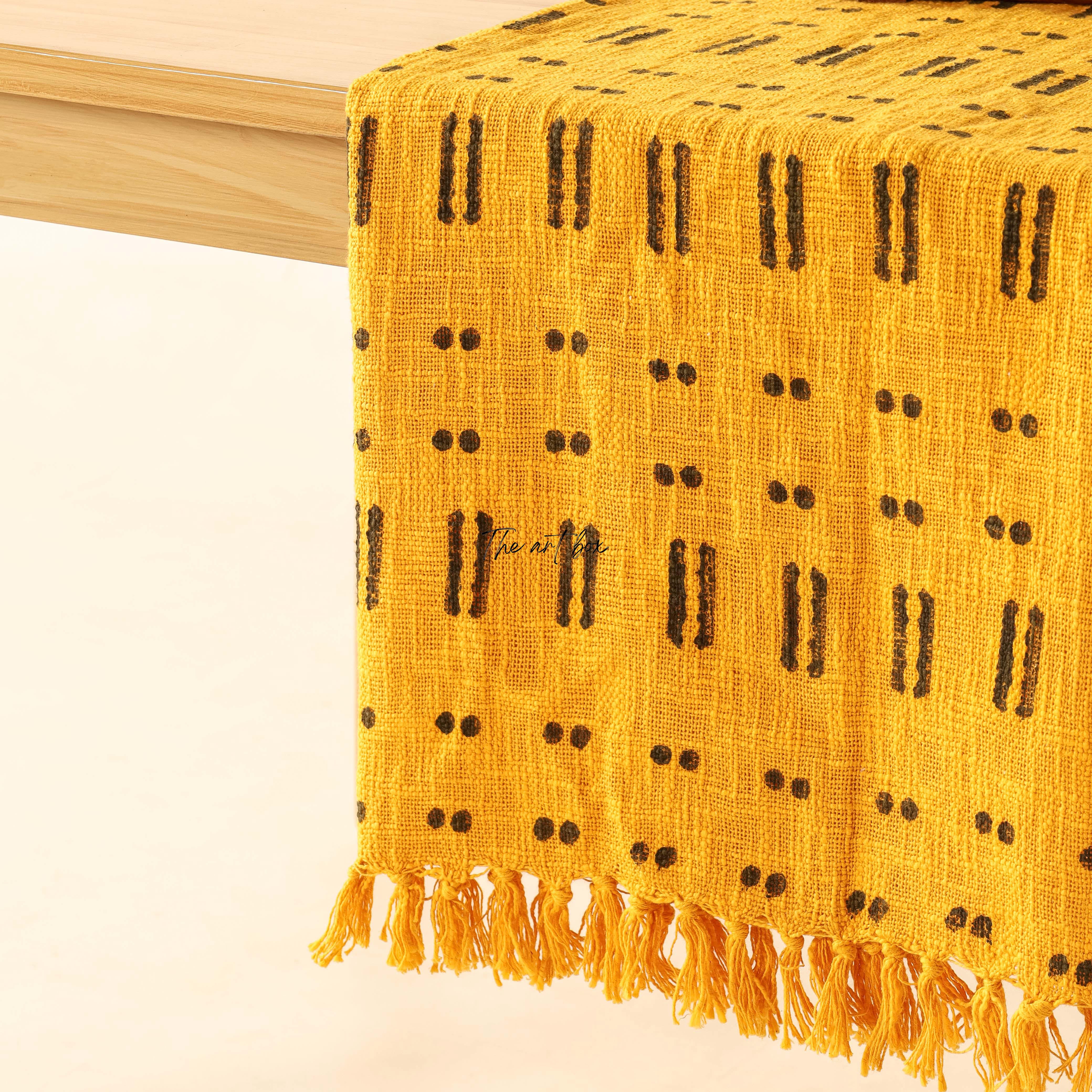 Yellow Cotton Table Runner