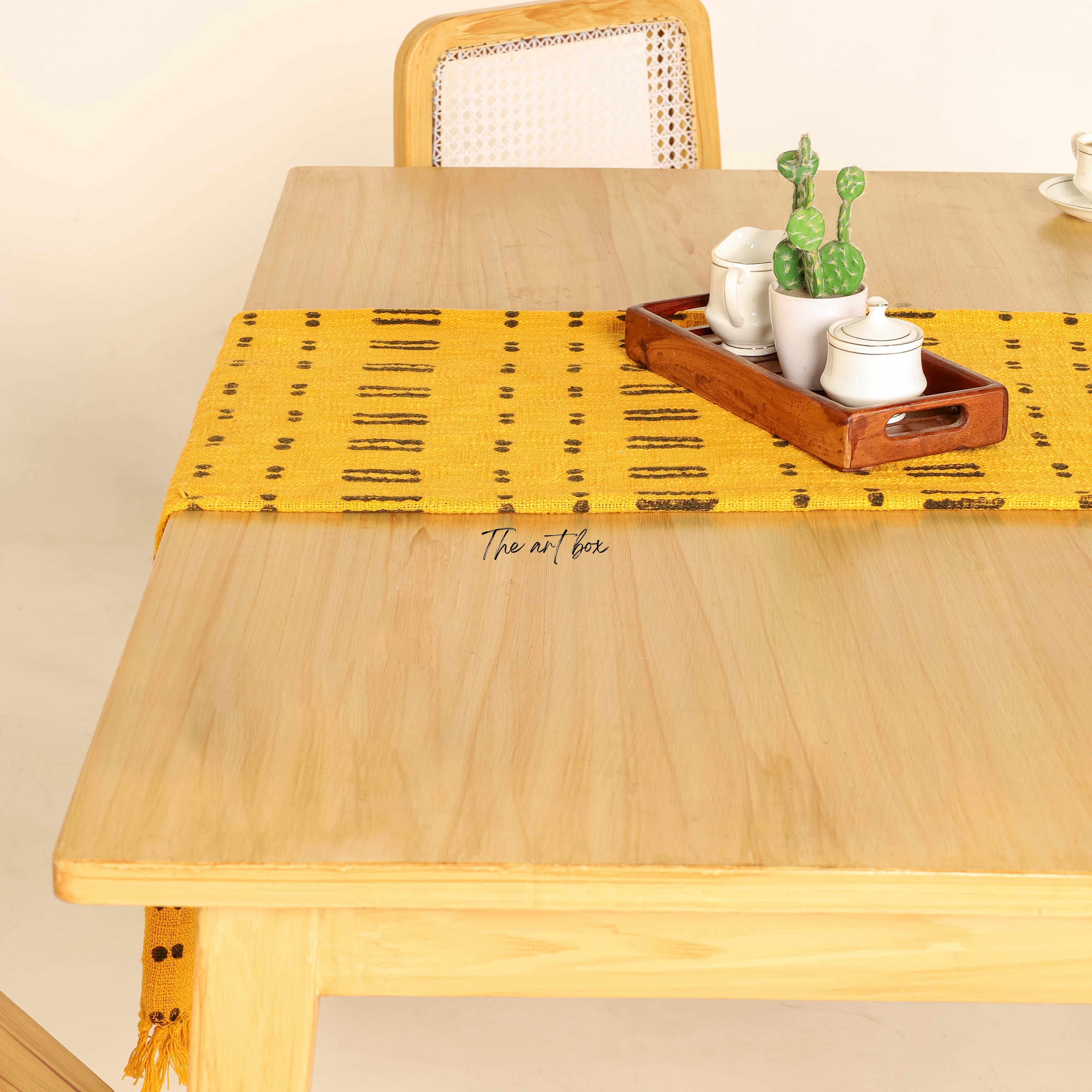 Yellow Cotton Table Runner