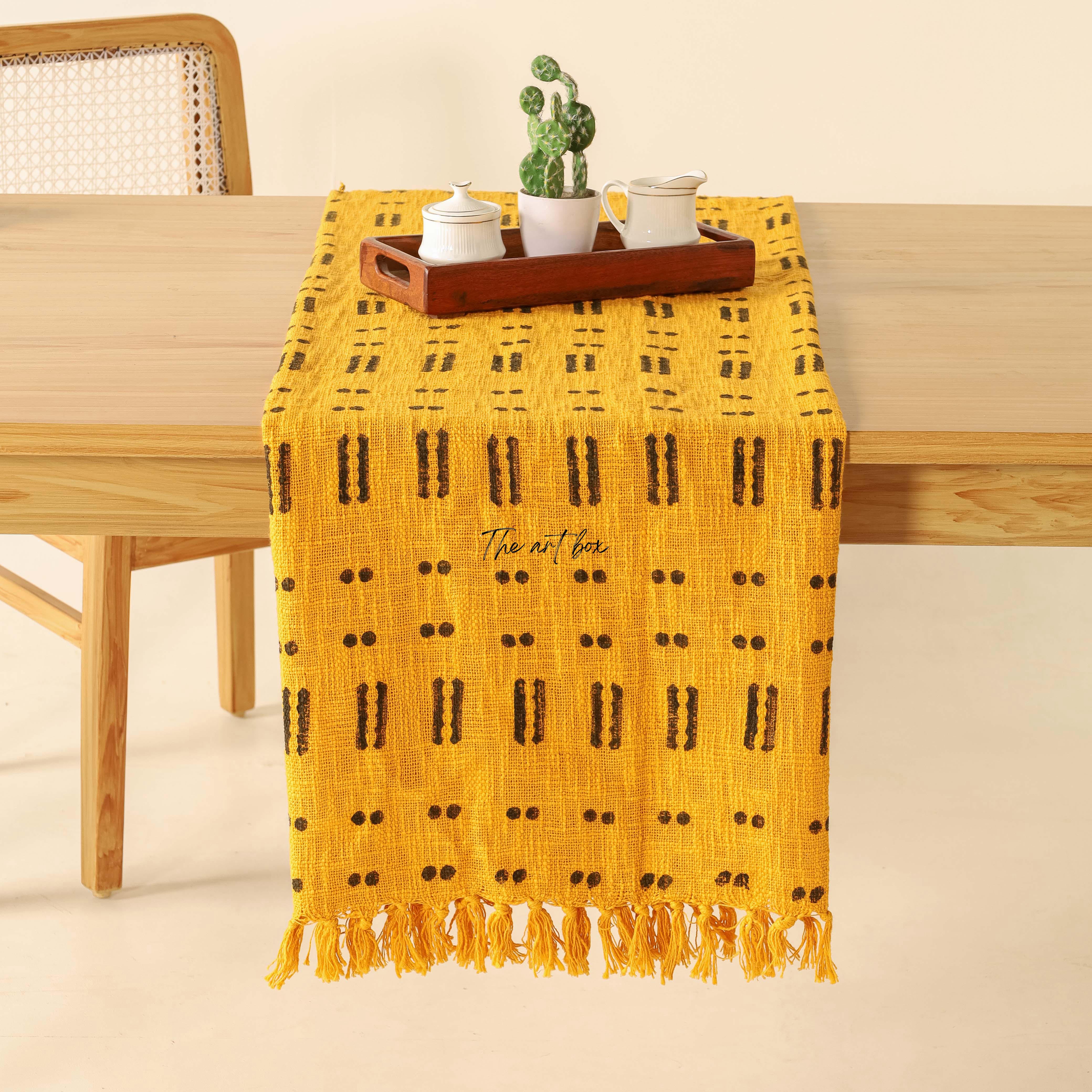 Yellow Cotton Table Runner