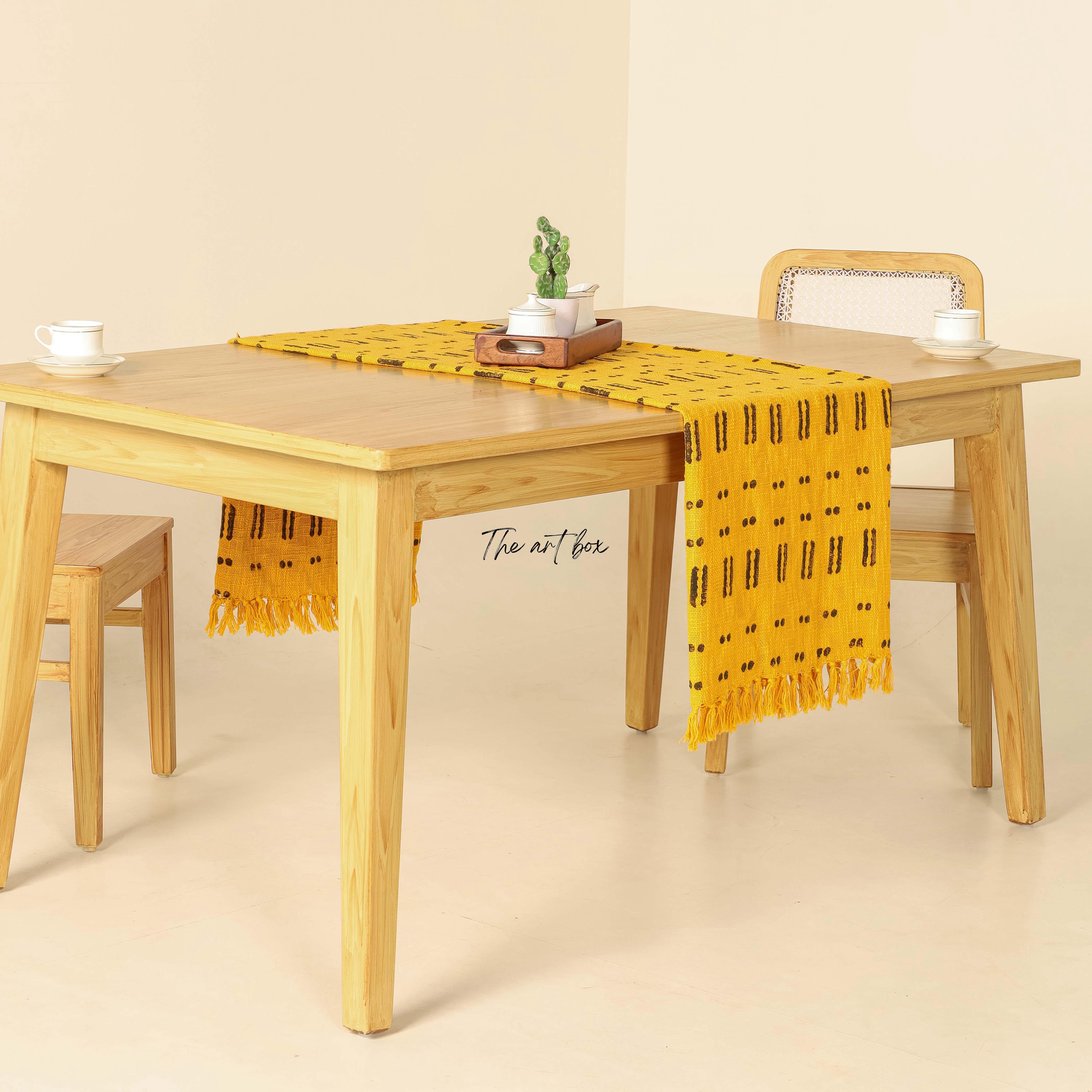 Yellow Cotton Table Runner