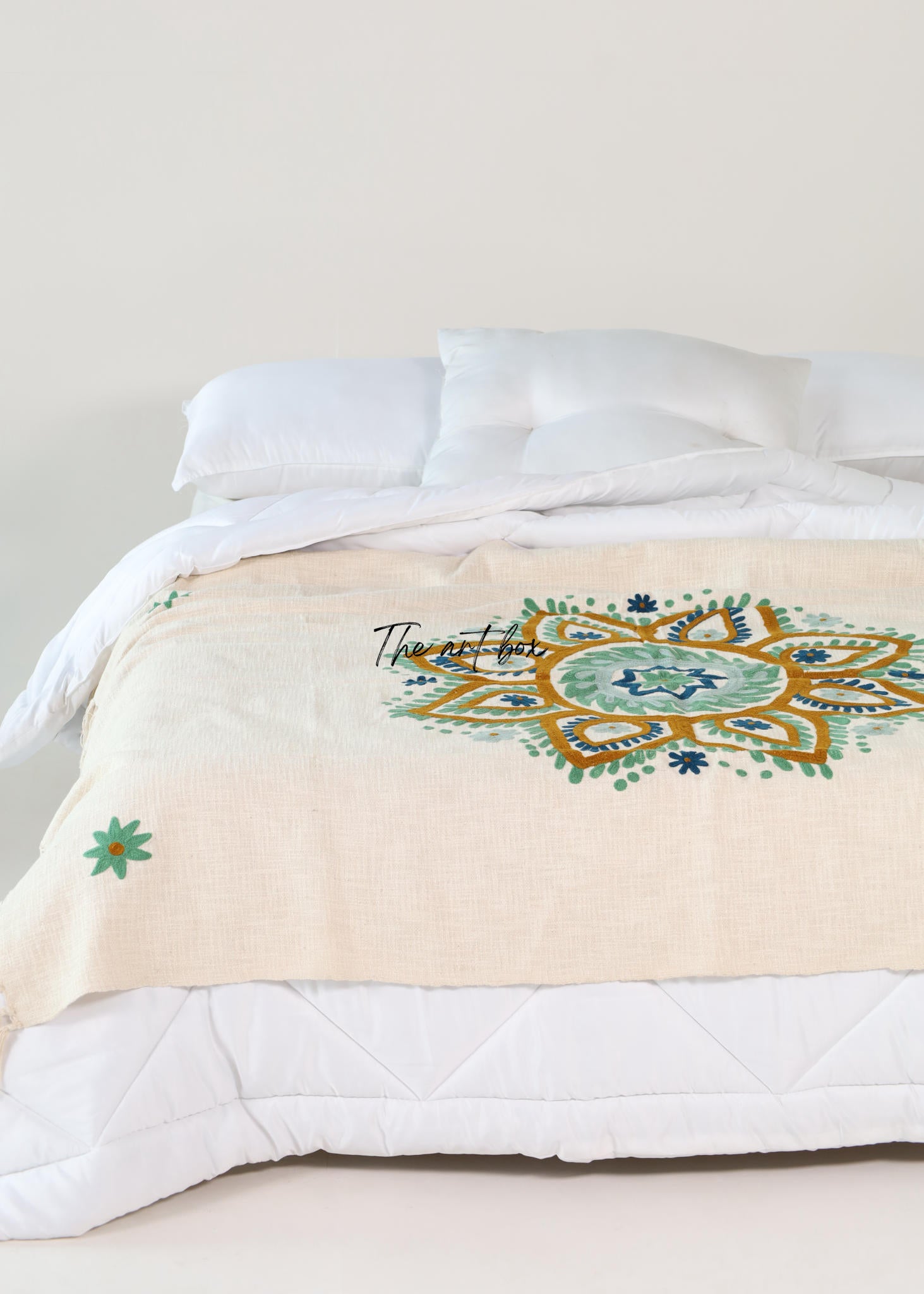 Floral Mandala Embroidered Throw