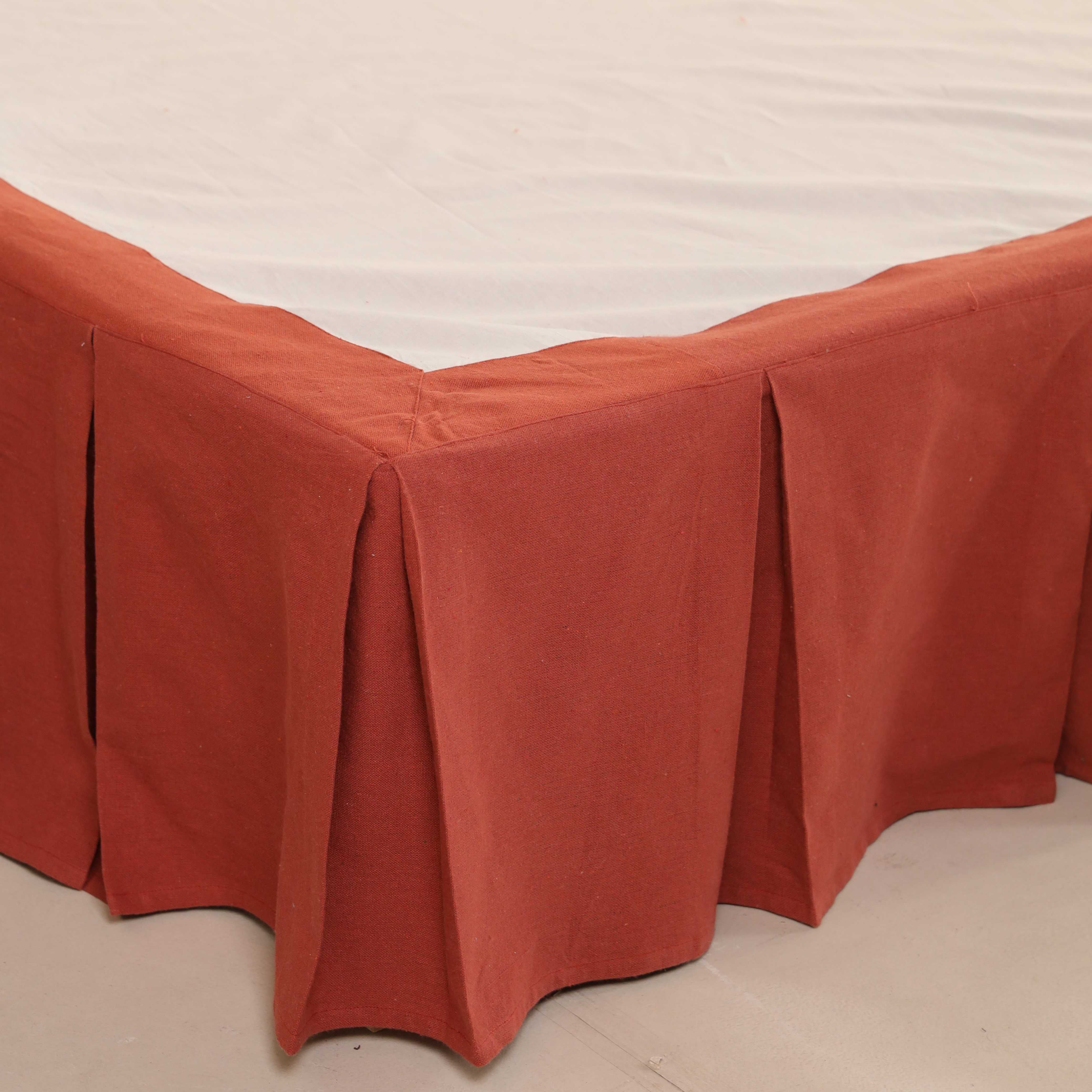 Luxe Terracotta Box Pleat Bedskirt – Premium Cotton Bed Valance & Dust Ruffle