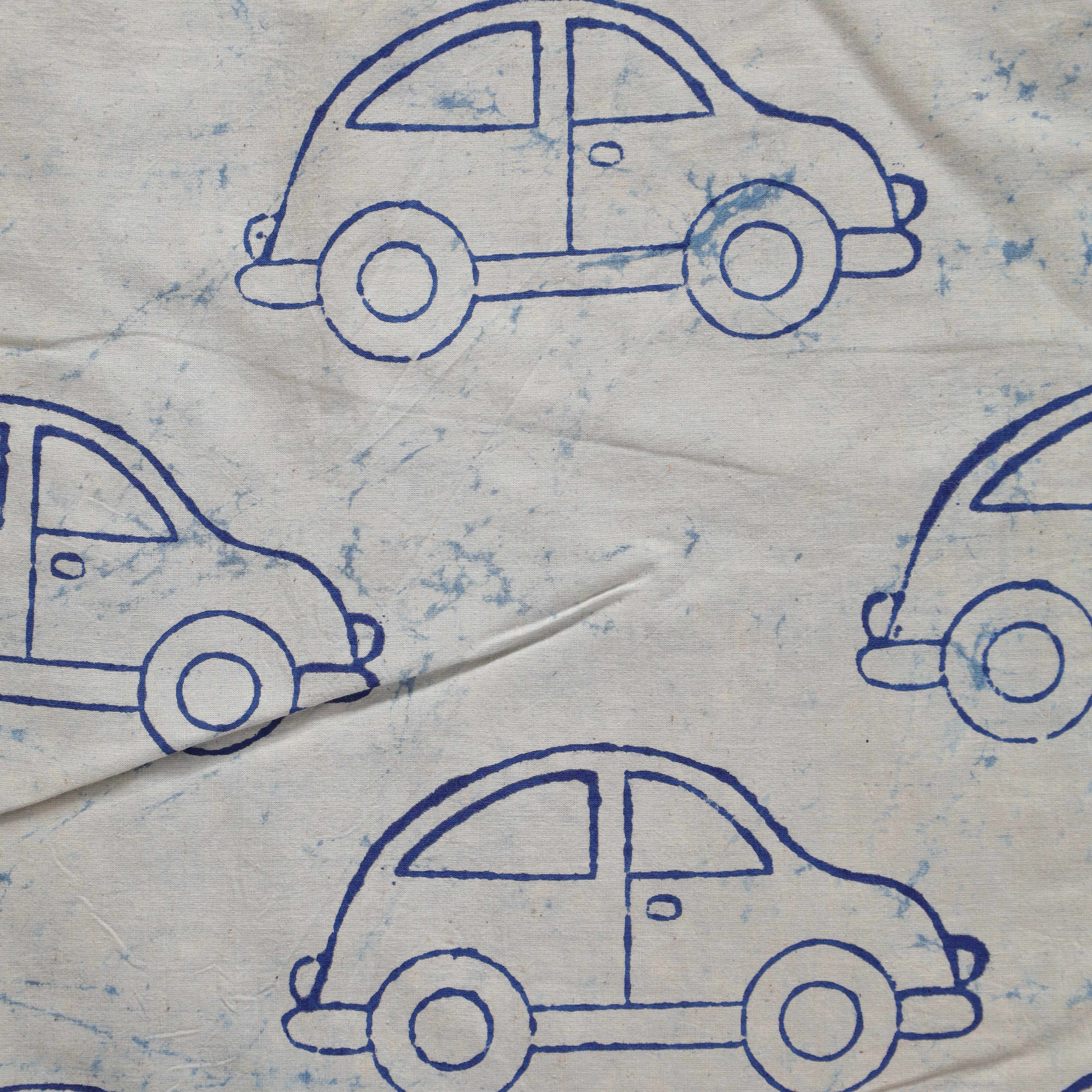 (1 Yard) Artisanal Indigo Paisley Hand-Block Printed Cotton – Marble Wash Edition