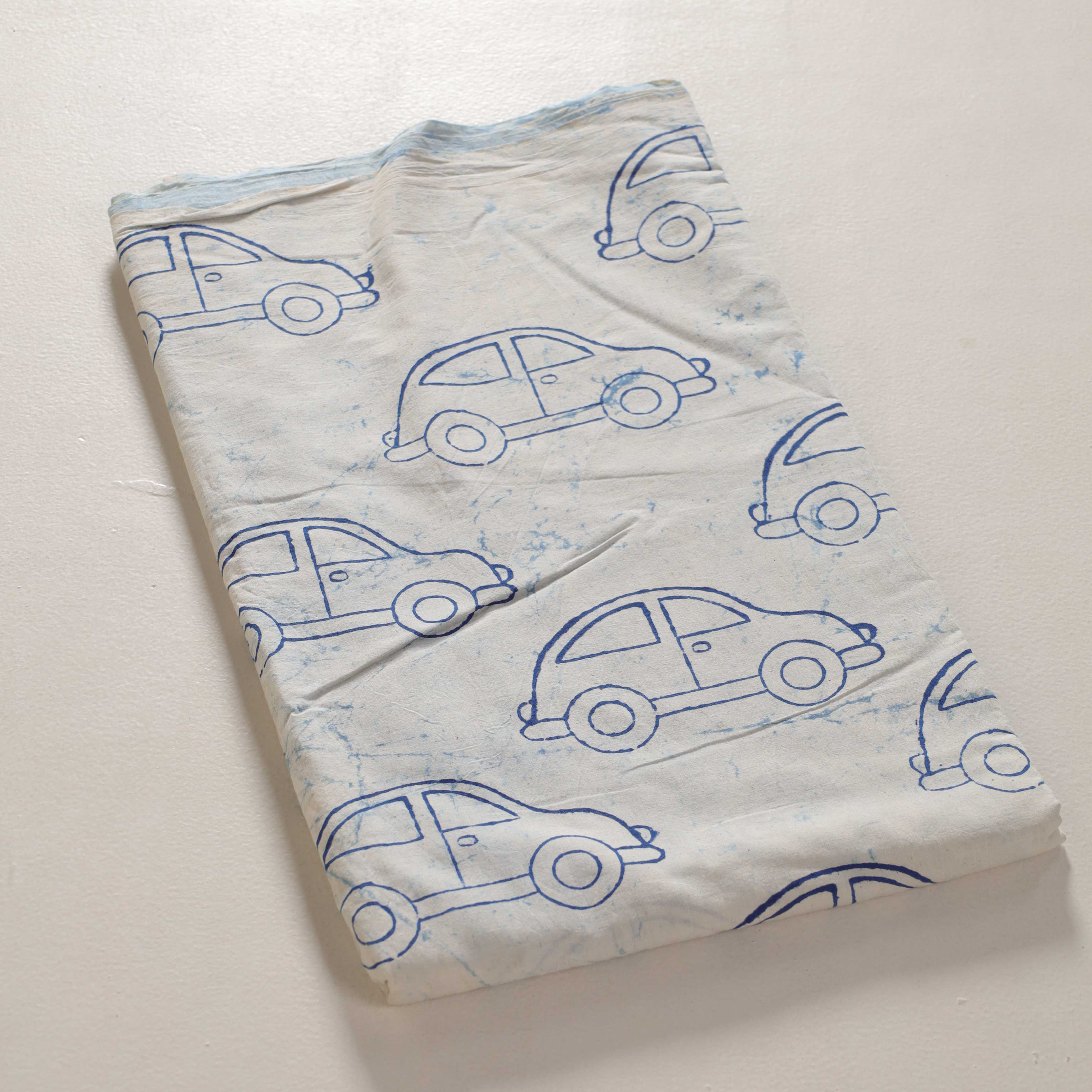 (1 Yard) Artisanal Indigo Paisley Hand-Block Printed Cotton – Marble Wash Edition