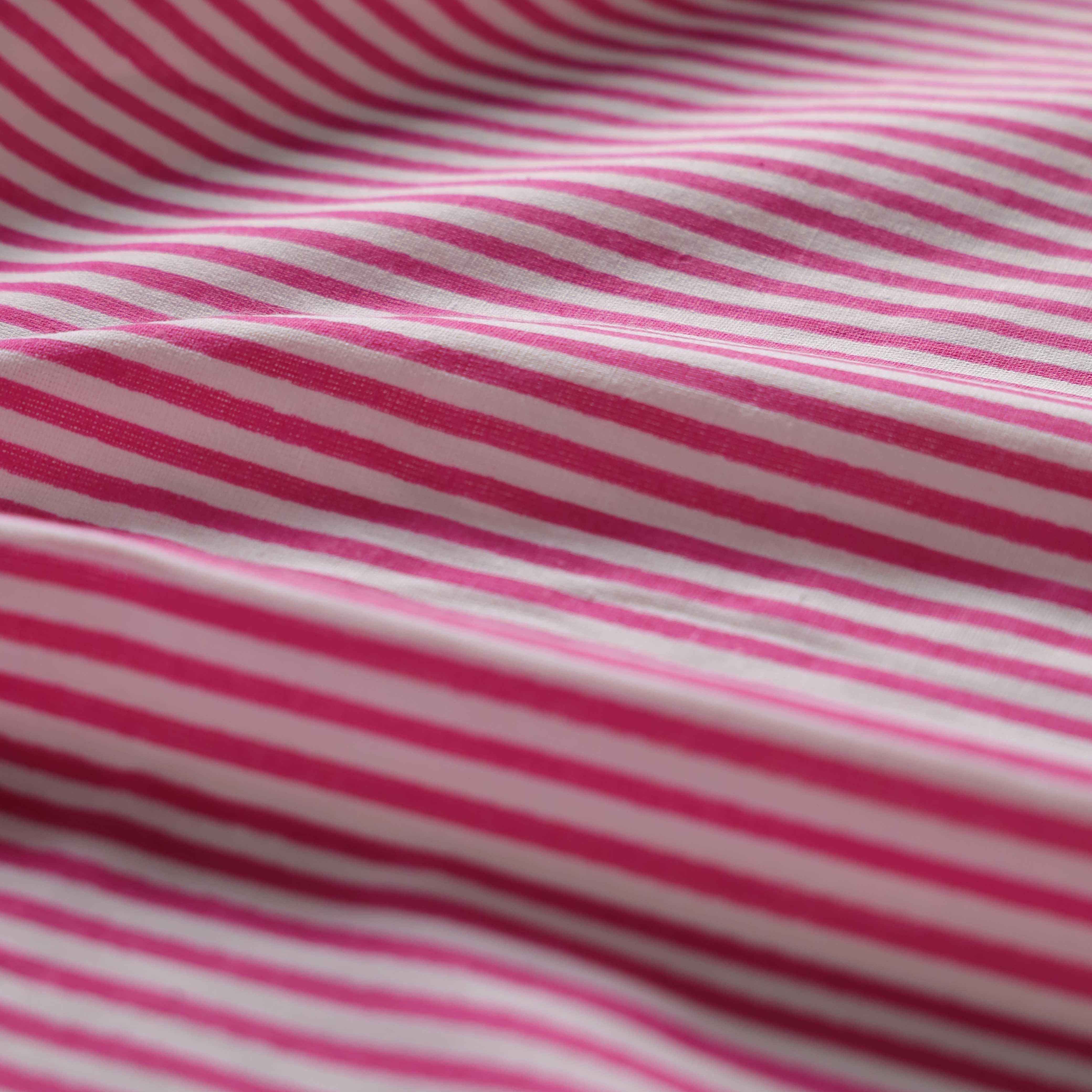 Premium Fuchsia Stripe Cotton Fabric by the Yard – Soft 42" Printed Cotton