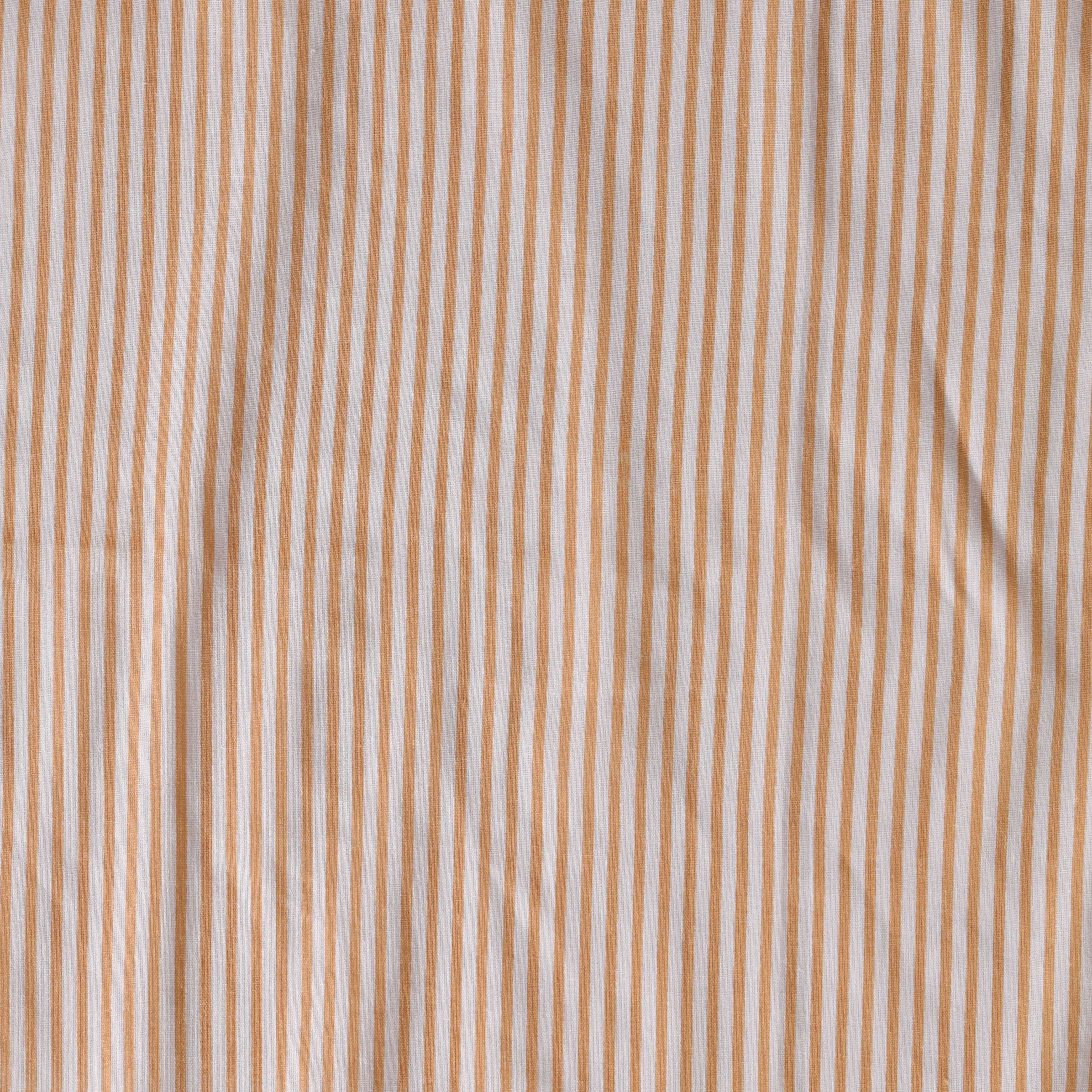 Premium Mustard Gold Stripe Cotton Fabric by the Yard – 42" Printed Cotton
