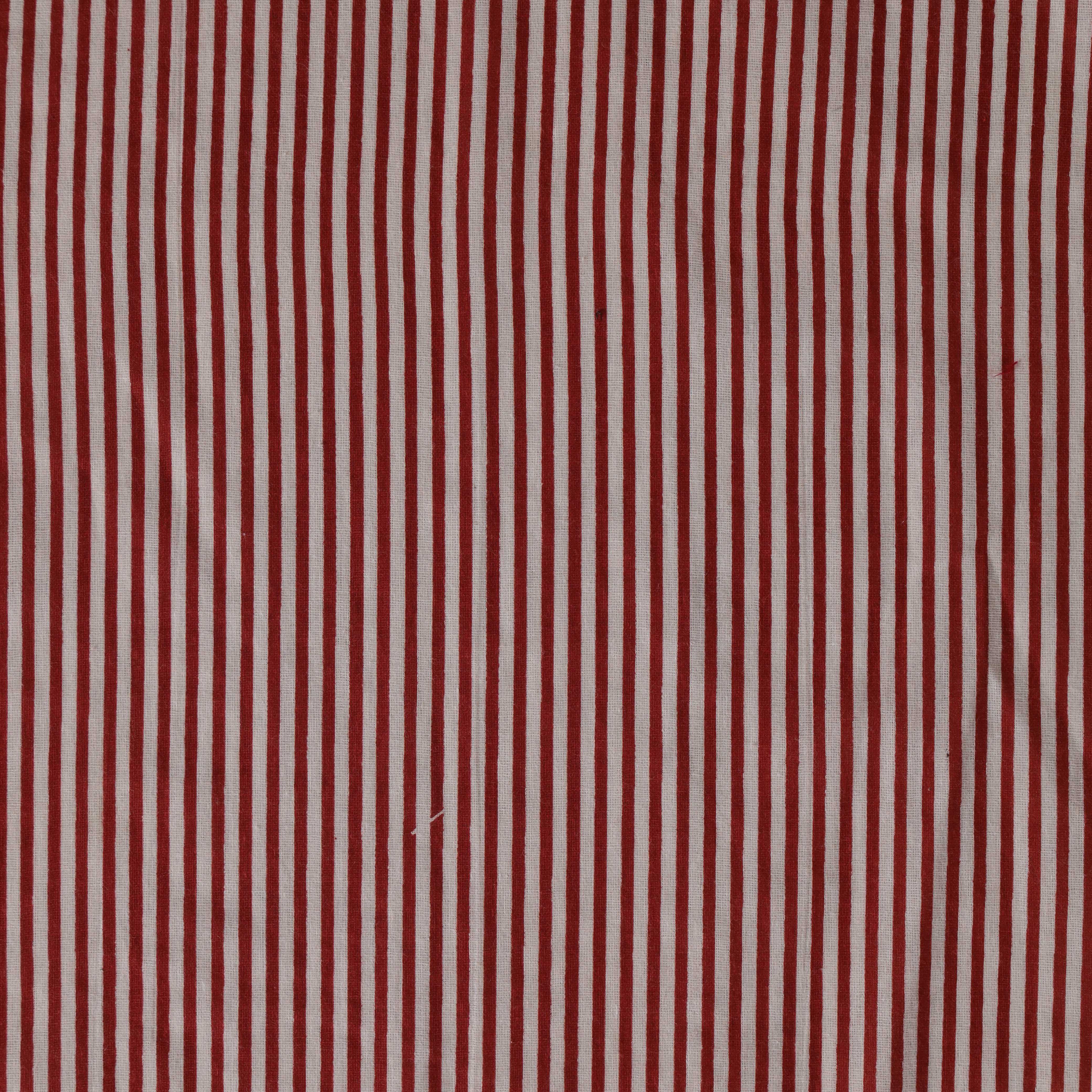 Premium Crimson Red Stripe Cotton Fabric by the Yard – 42" Printed Cotton