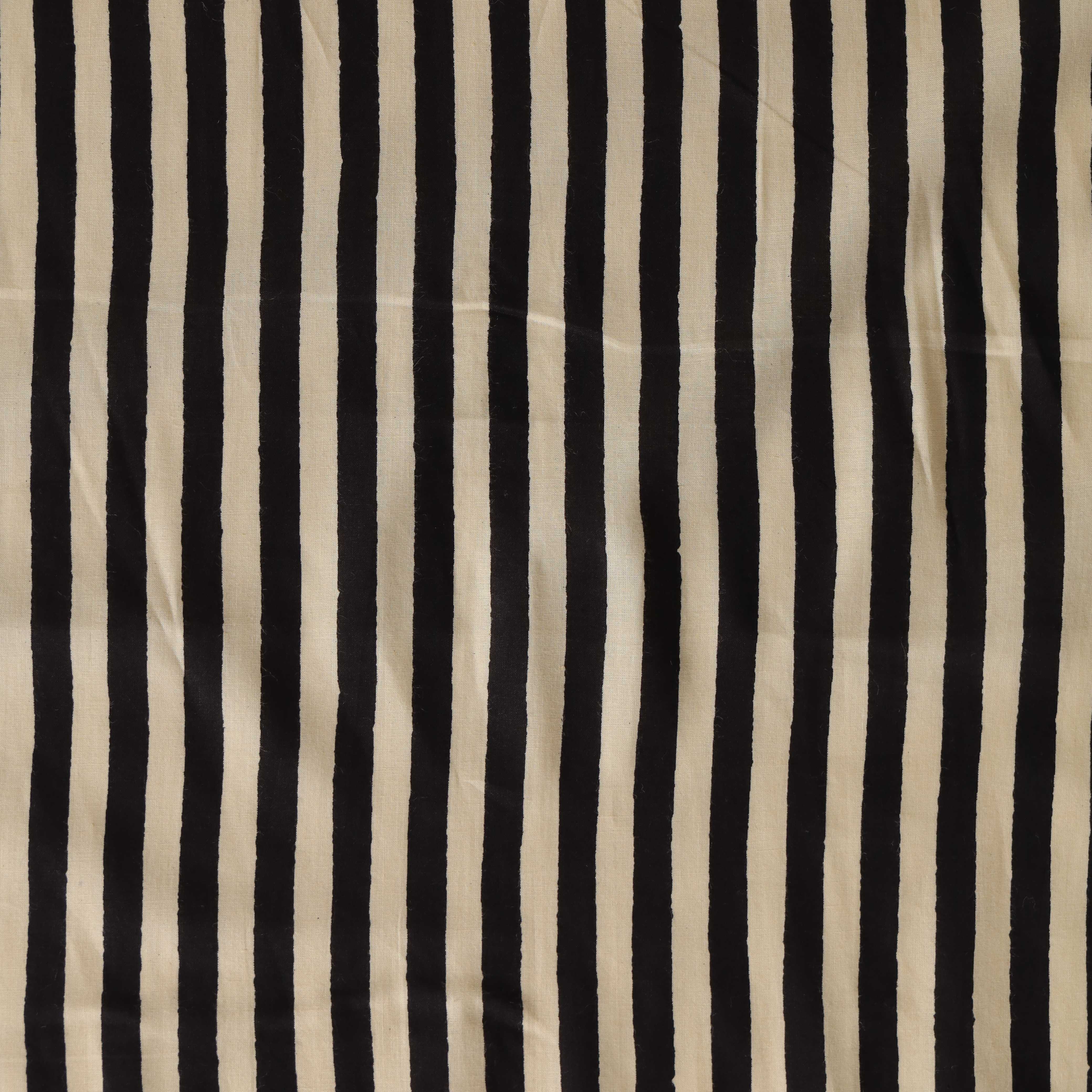 Premium Onyx Black Stripe Cotton Fabric by the Yard – 42" Printed Cotton