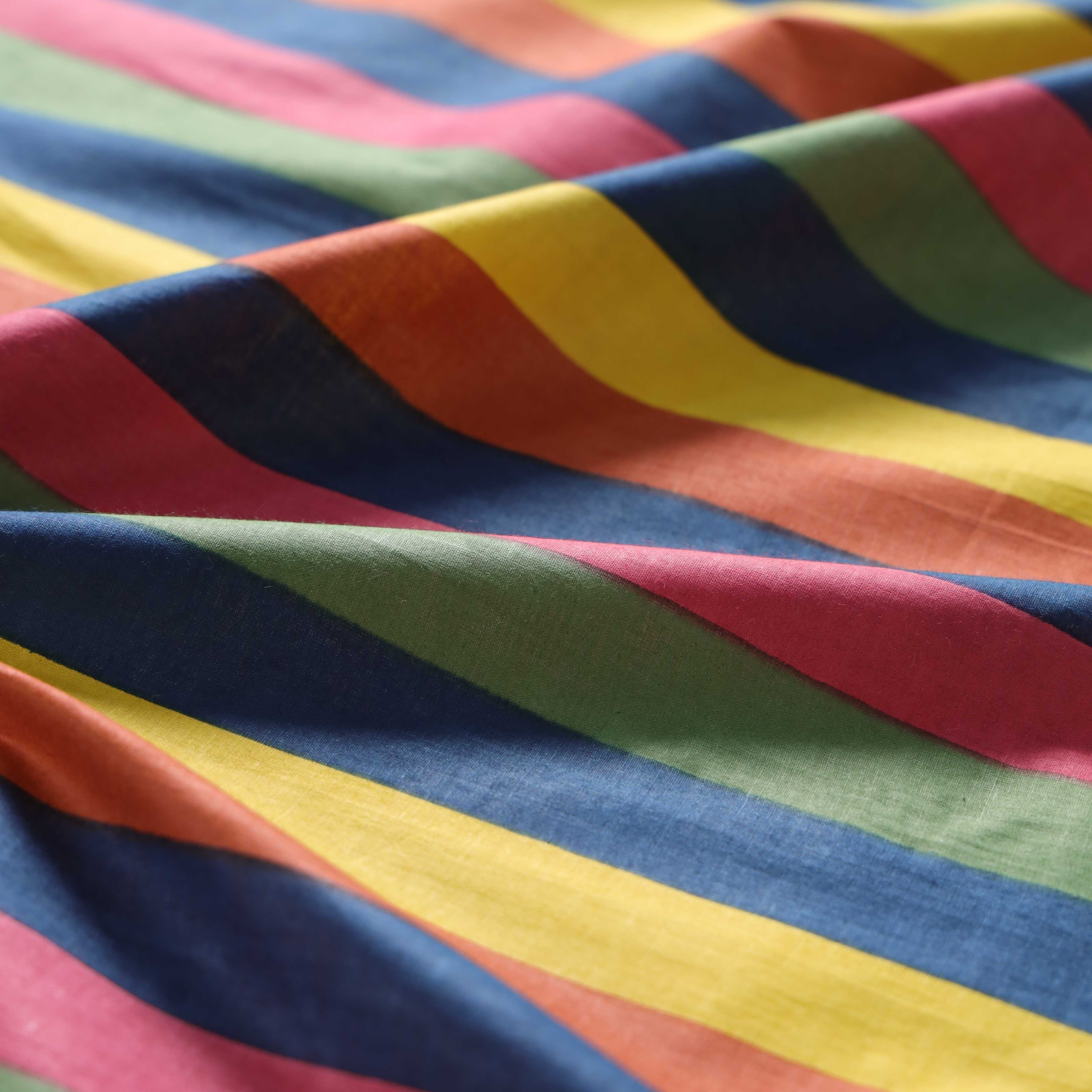 Premium Rainbow Stripe Cotton Fabric by the Yard – 42" Printed Cotton