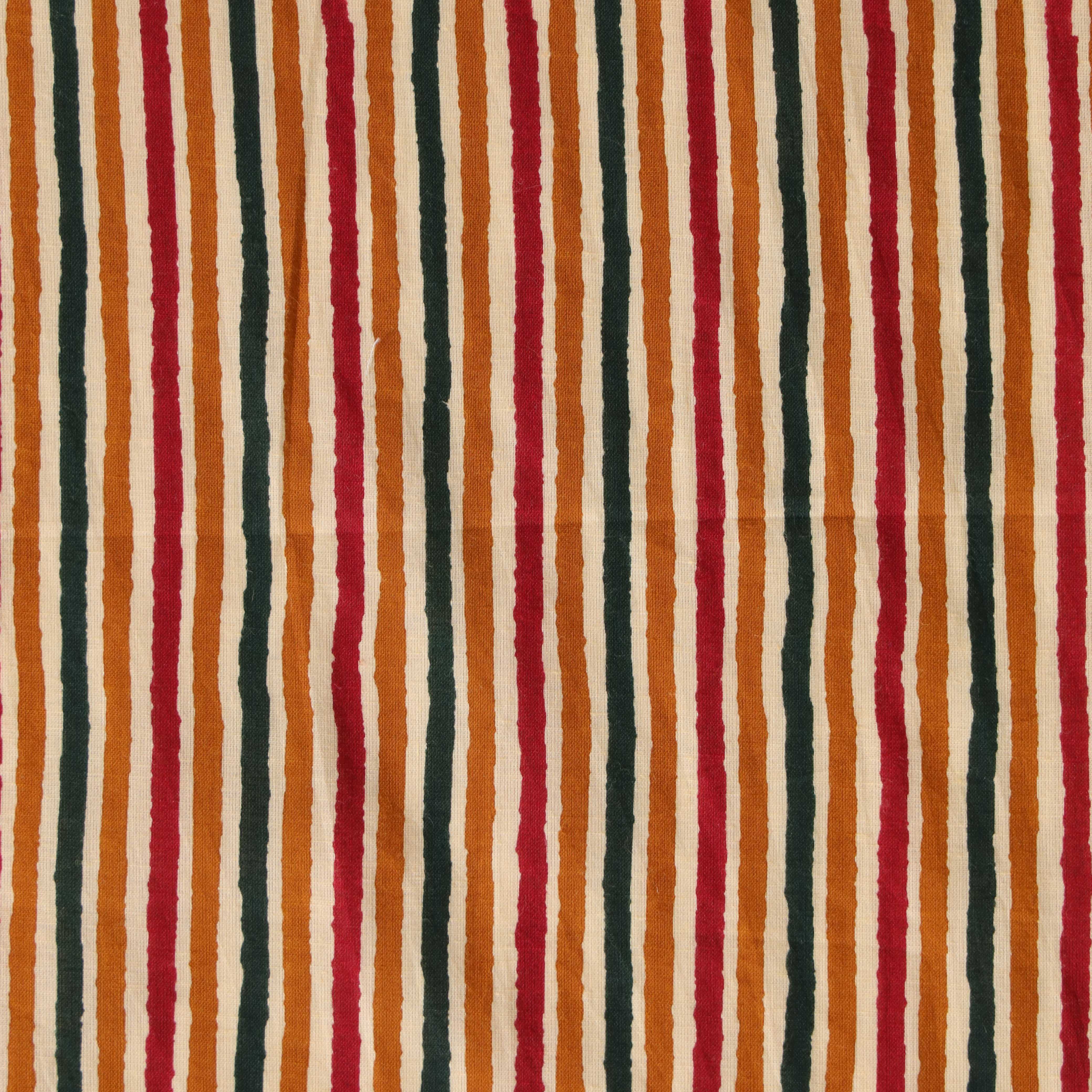 Premium Earthy Multi-Stripe Cotton Fabric by the Yard – 42"