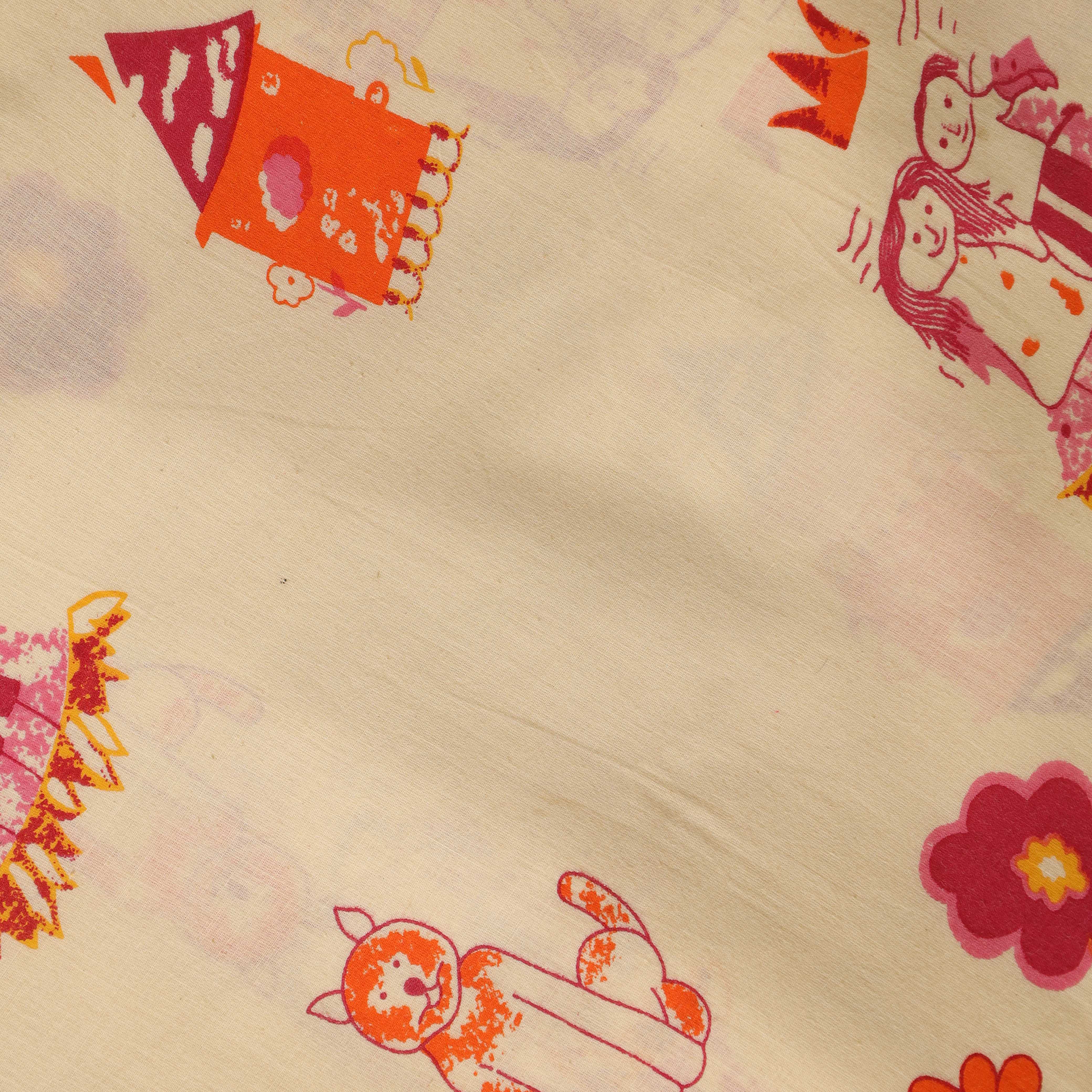 (1 Yard) Azure Vine Artisan Hand Block Printed Cotton Fabric