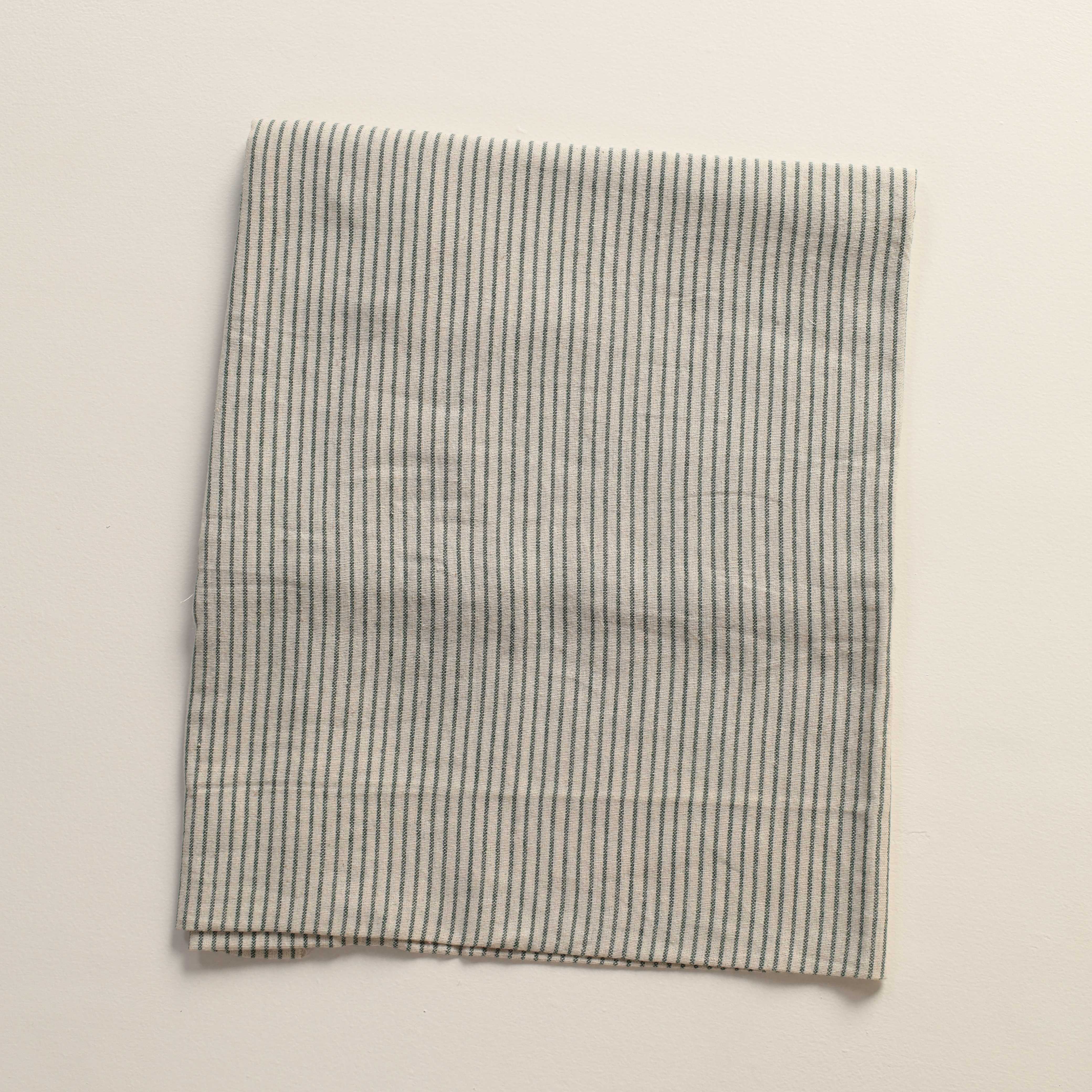 Green Striped Premium Cotton Woven Fabric By The Yard