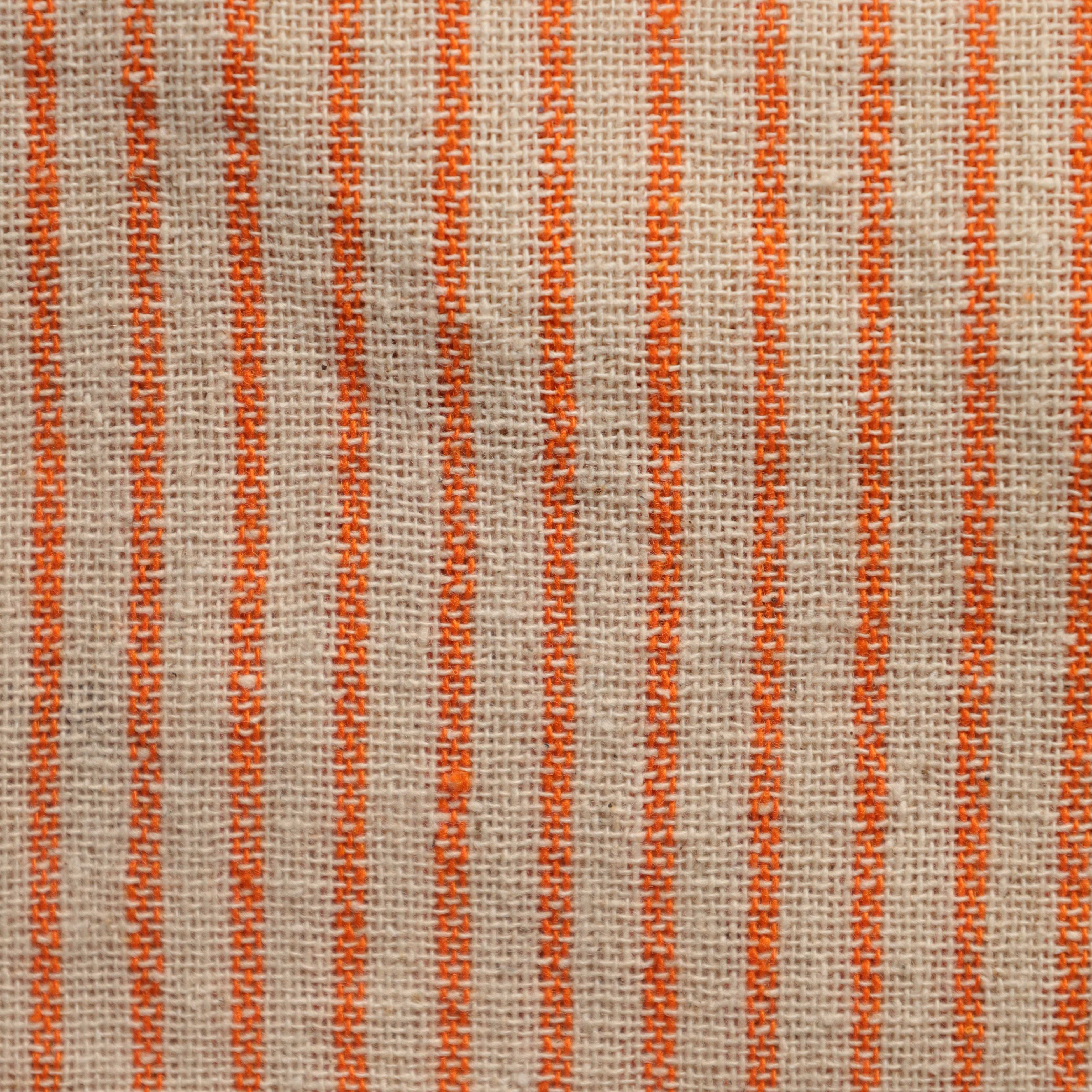 Orange Striped Premium Cotton Woven Fabric By The Yard