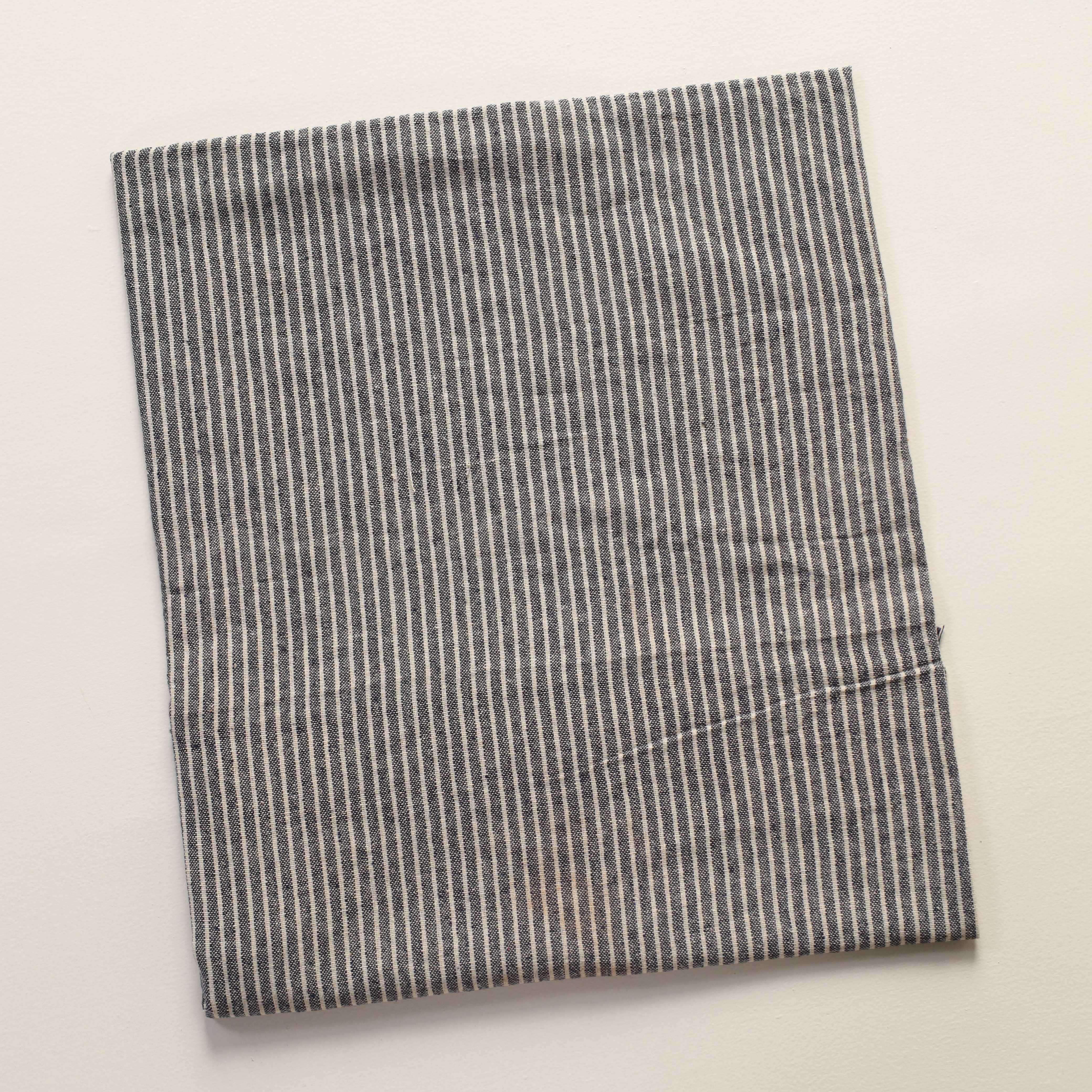 Navy Blue Striped Premium Cotton Woven Fabric By The Yard