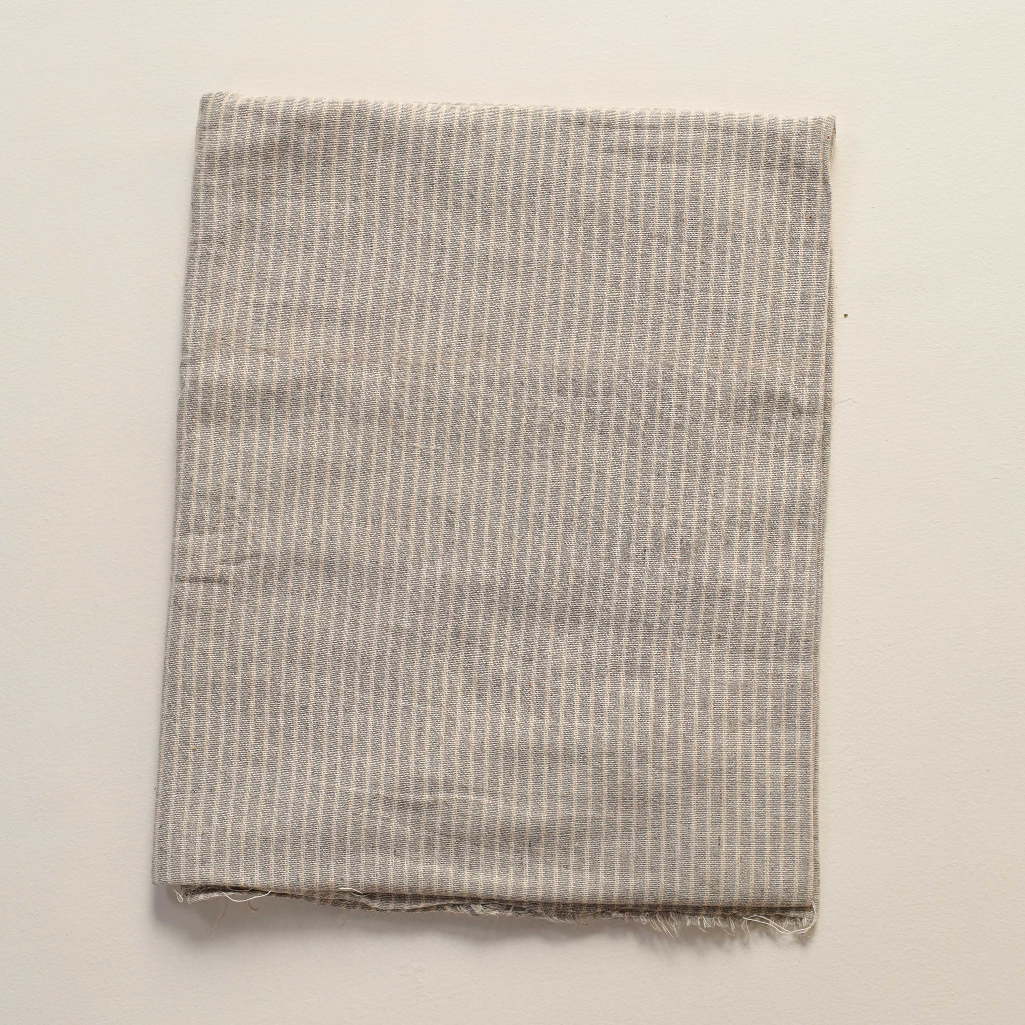 Muted Grey Striped Premium Cotton Woven Fabric By The Yard