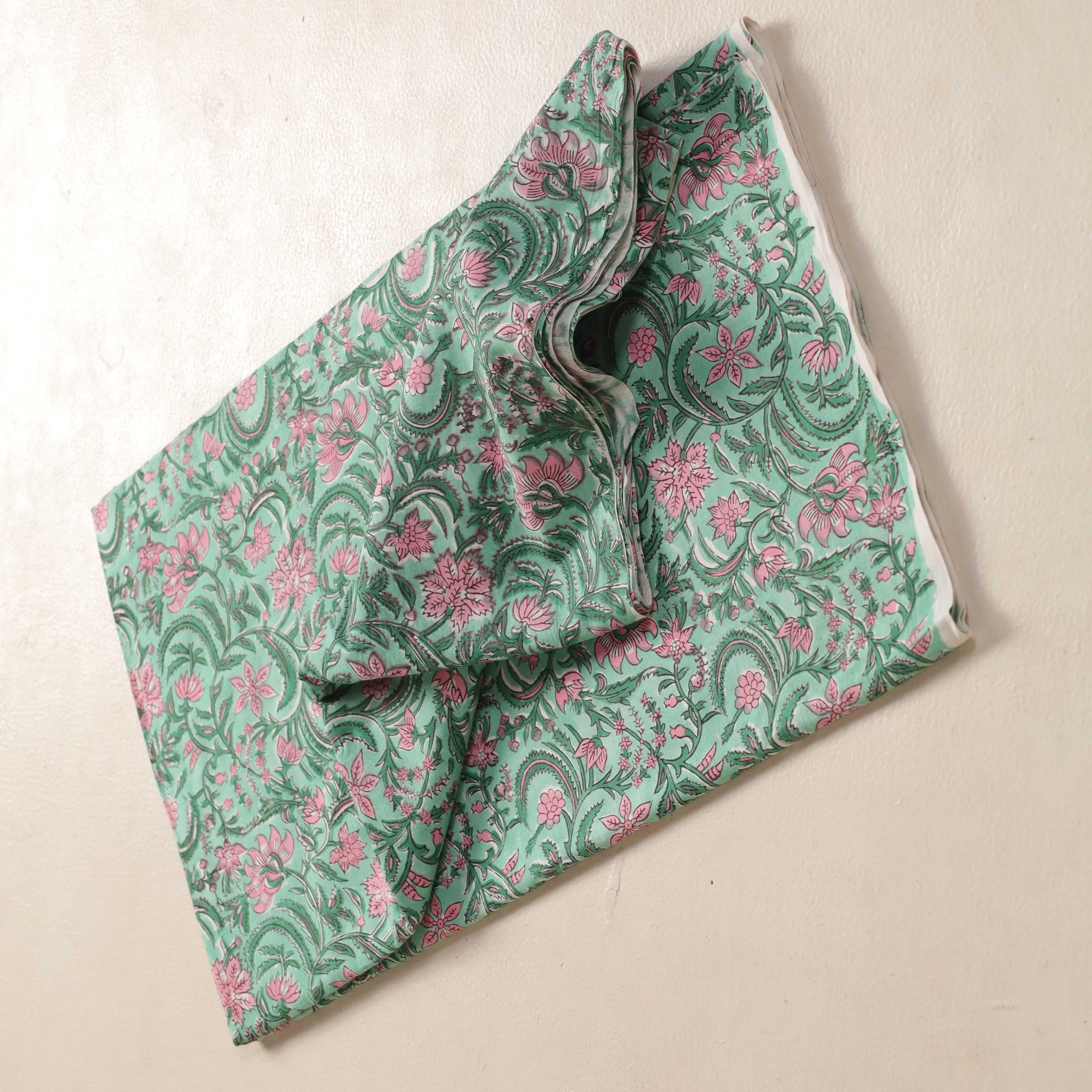 Heritage Floral Hand Block Printed Cotton Fabric Collection
