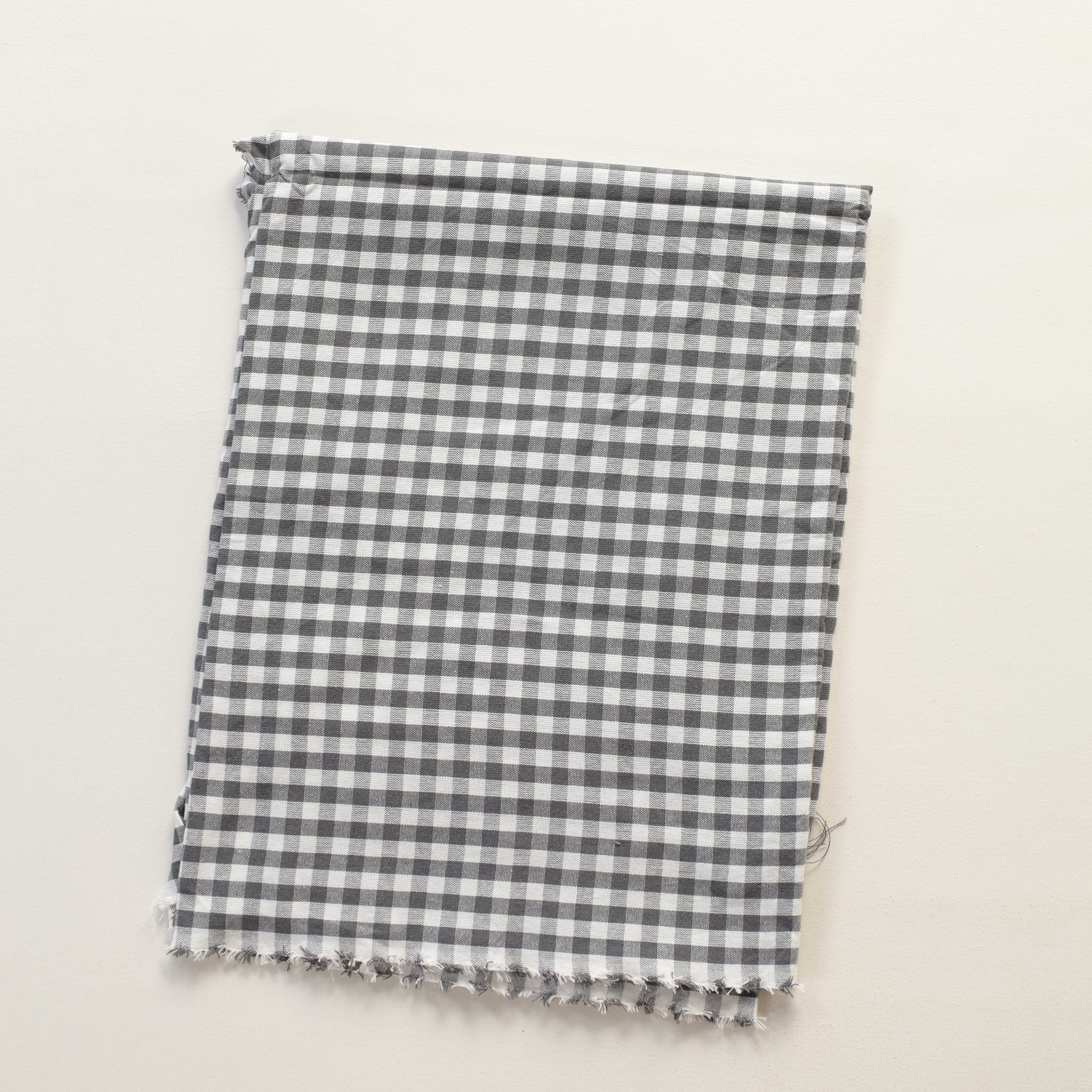 Grey Gingham Premium Cotton Woven Fabric By The Yard