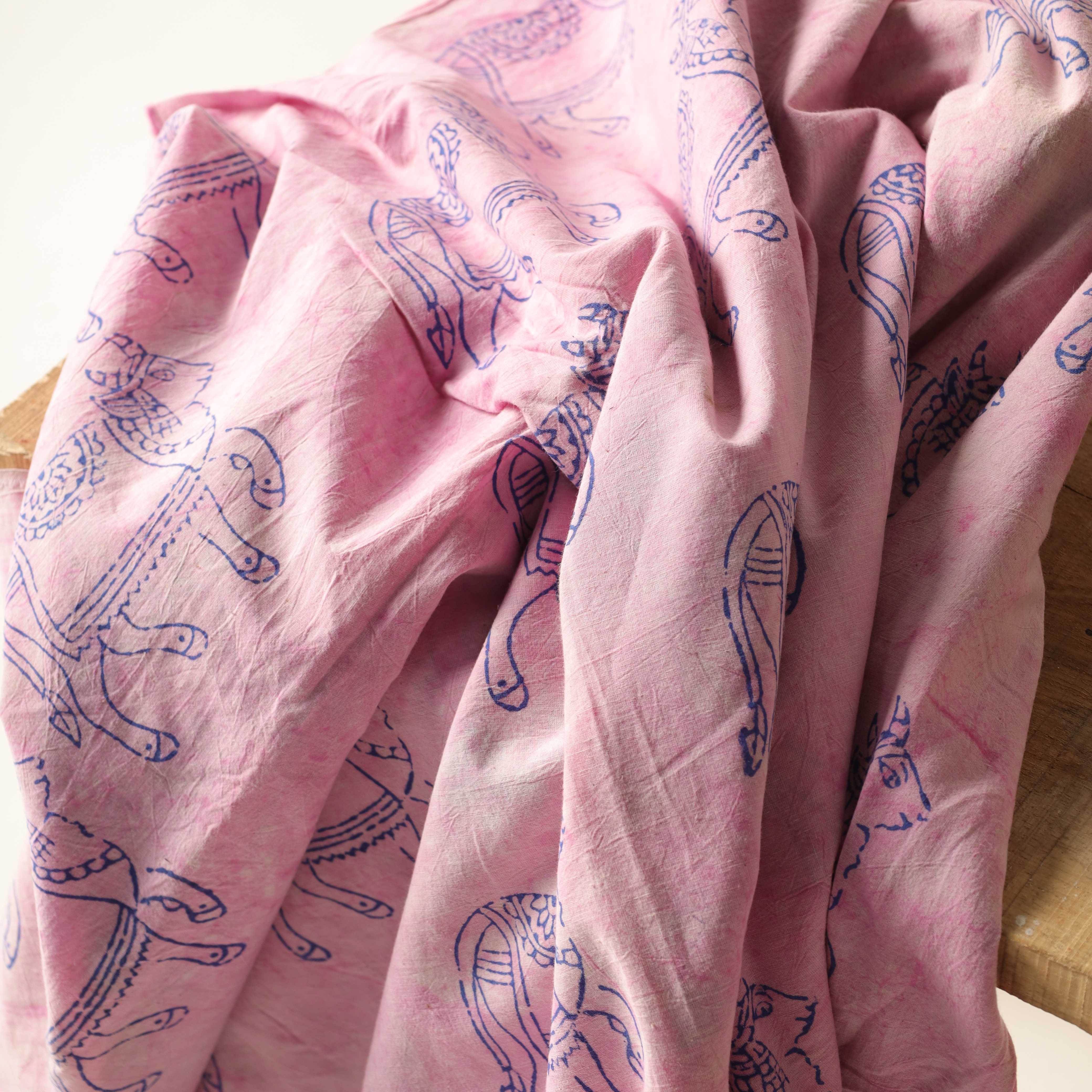 Artisan Indigo Hand Block Printed Cotton Fabric - Heritage Floral Burst