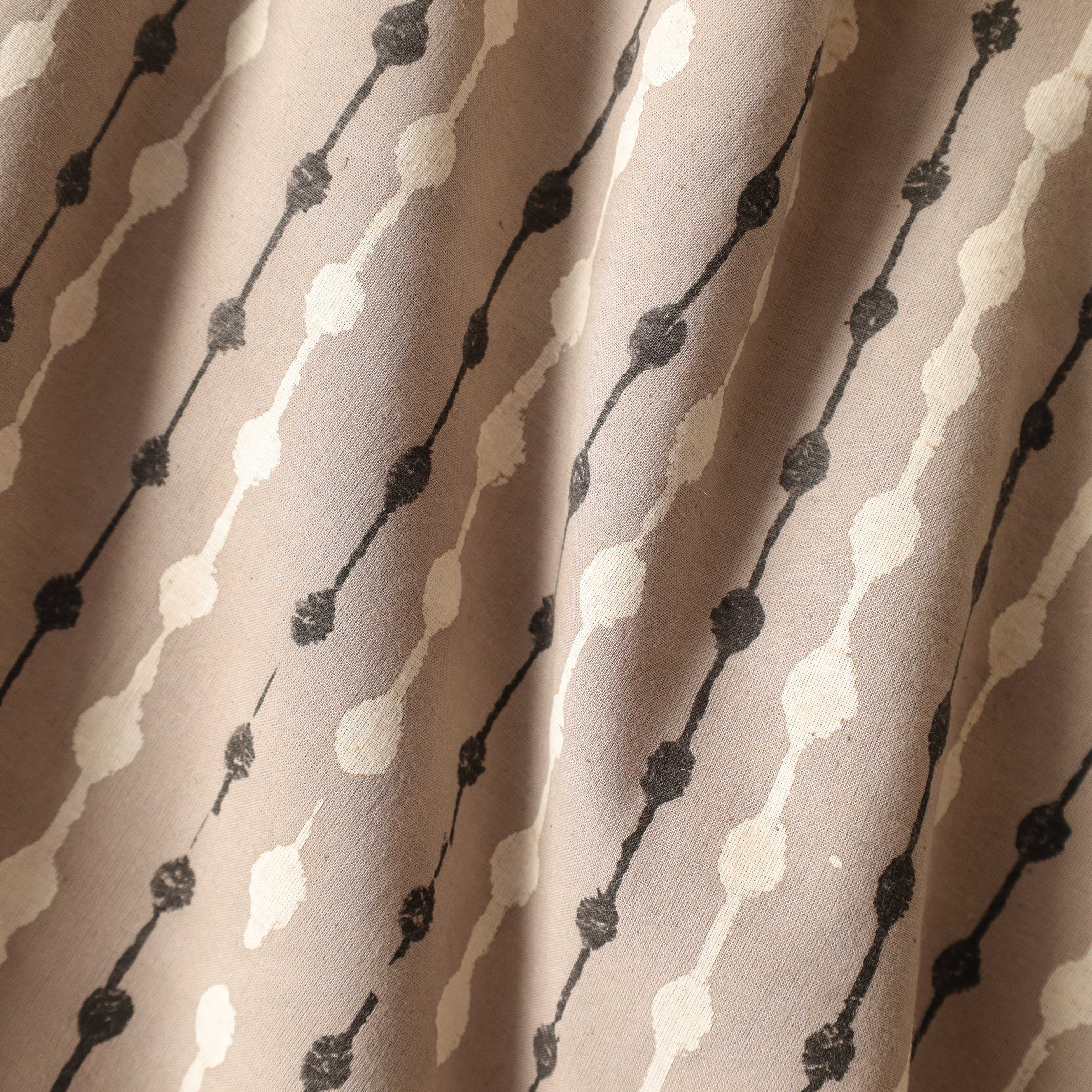 Minimalist Geometric Bead Hand Block Printed Cotton Fabric