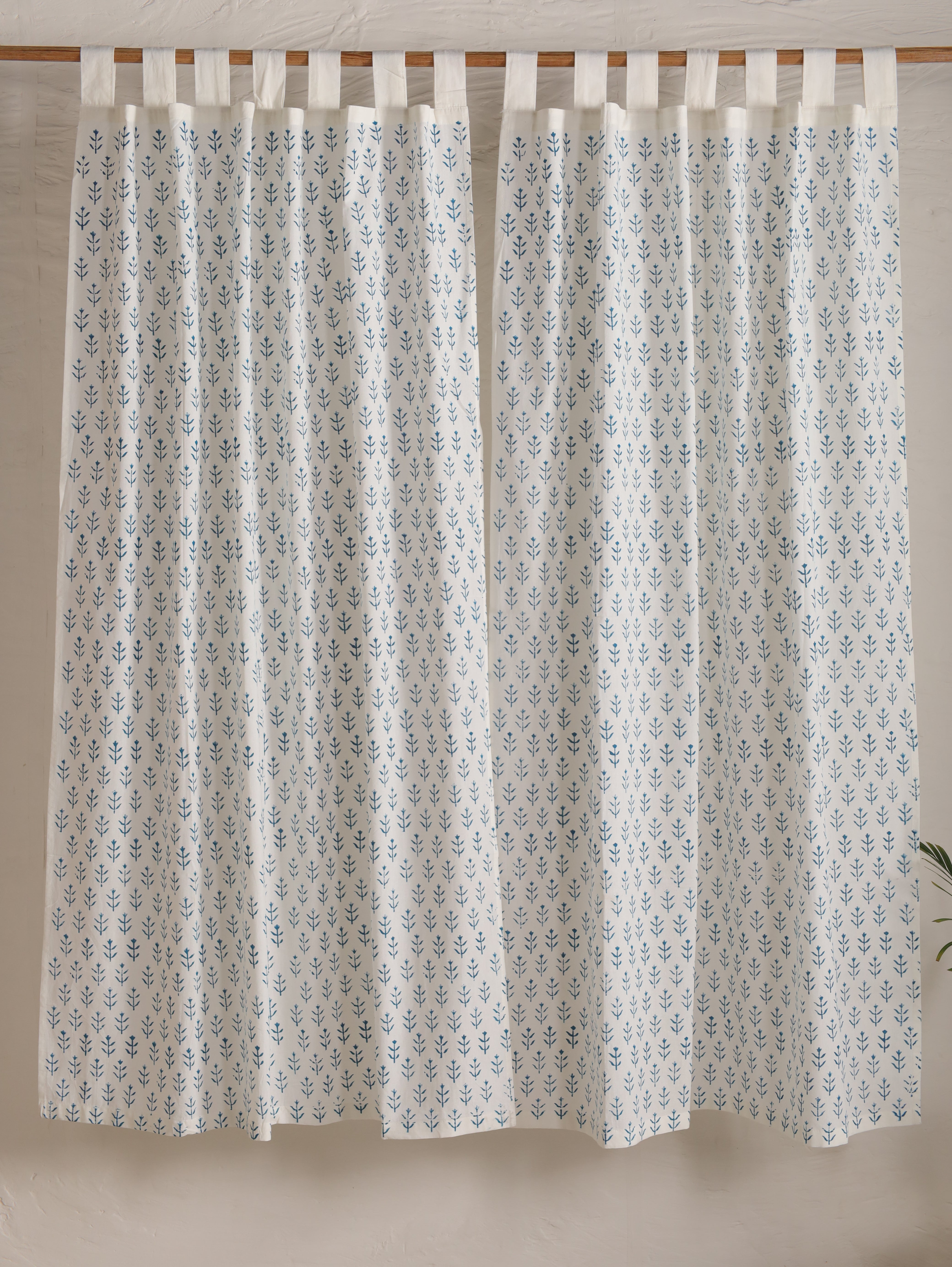 Boho Hand Block Printed Curtains (2 Panels) - Bedroom, Kitchen, Office Decor