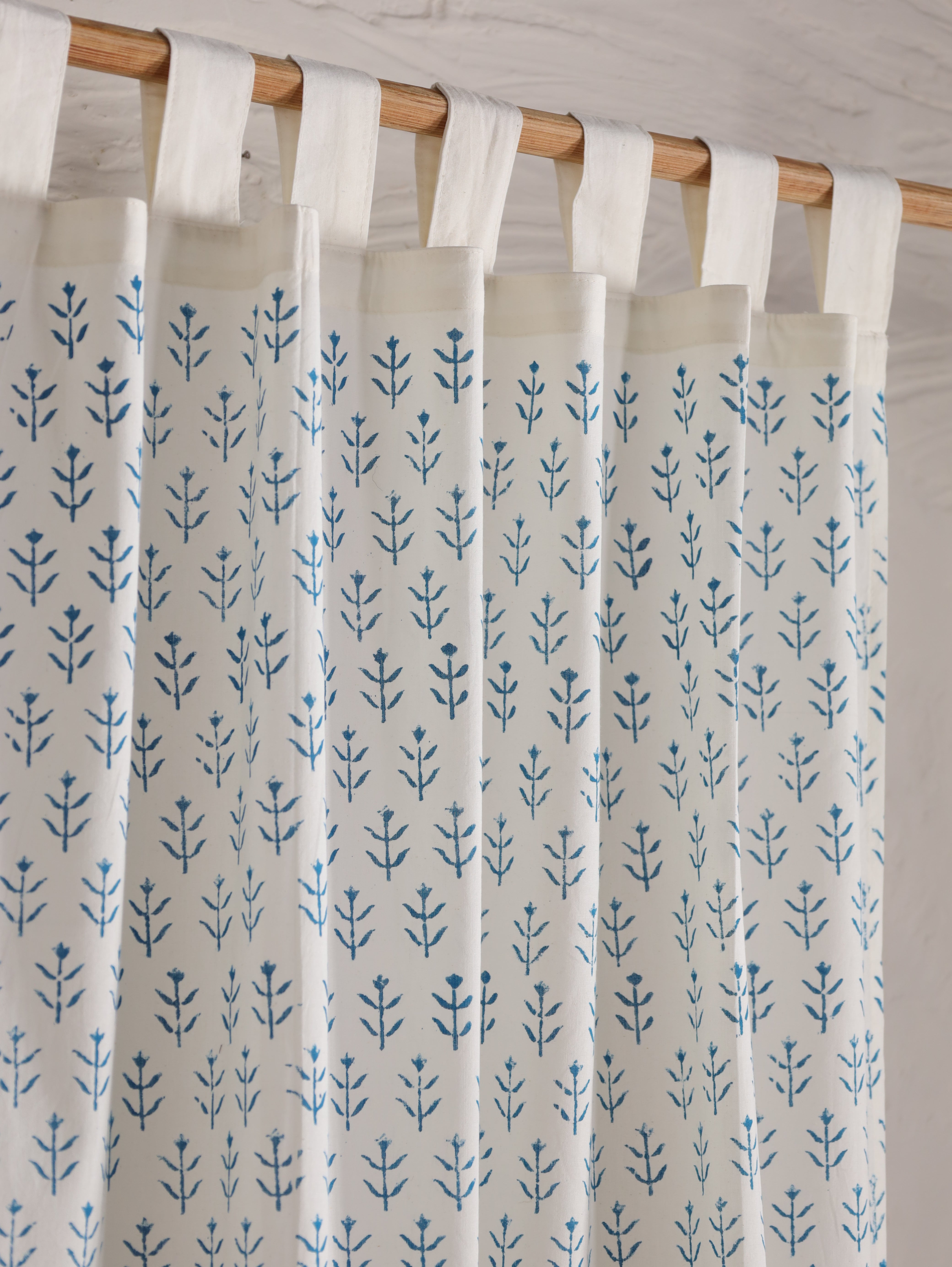 Boho Hand Block Printed Curtains (2 Panels) - Bedroom, Kitchen, Office Decor