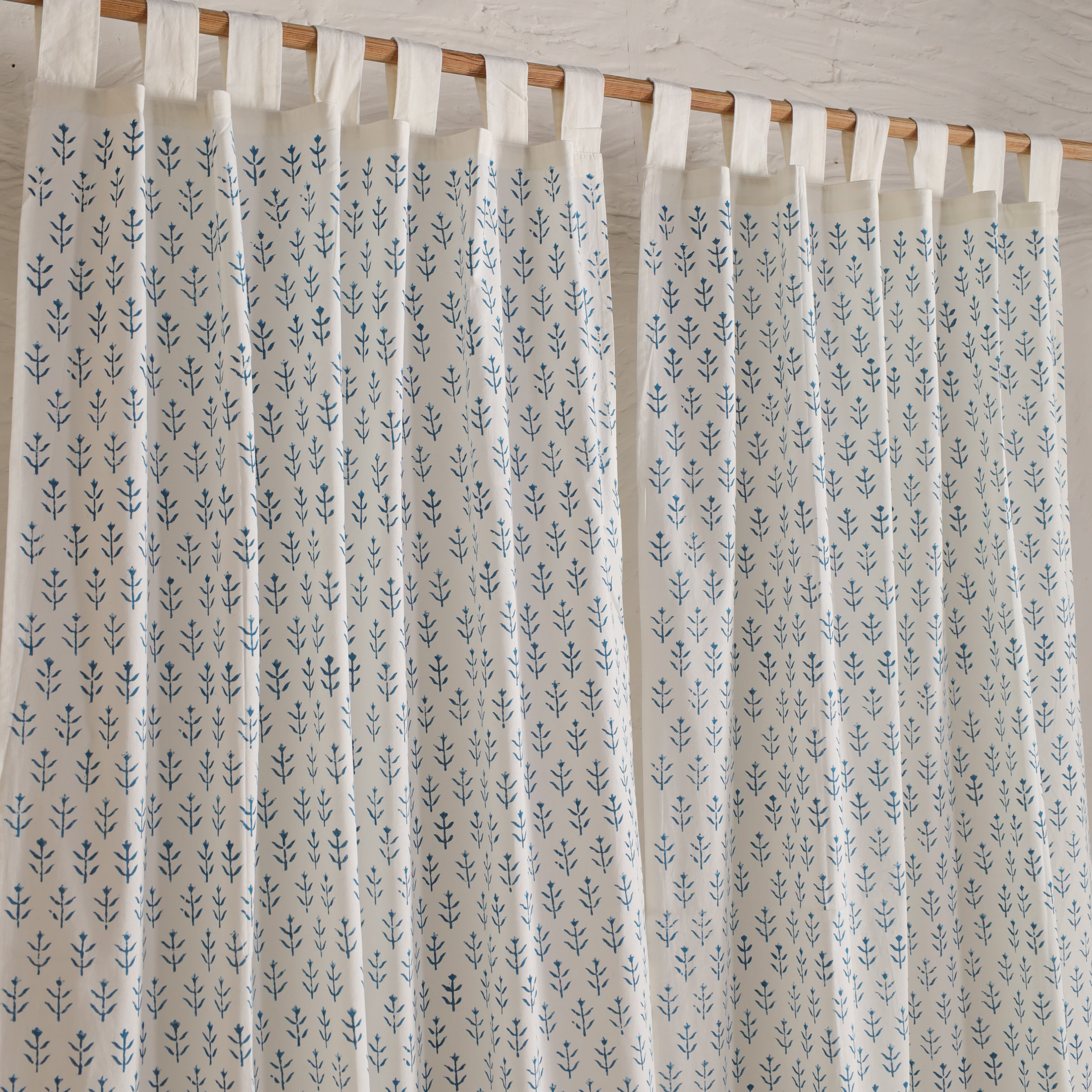 Boho Hand Block Printed Curtains (2 Panels) - Bedroom, Kitchen, Office Decor