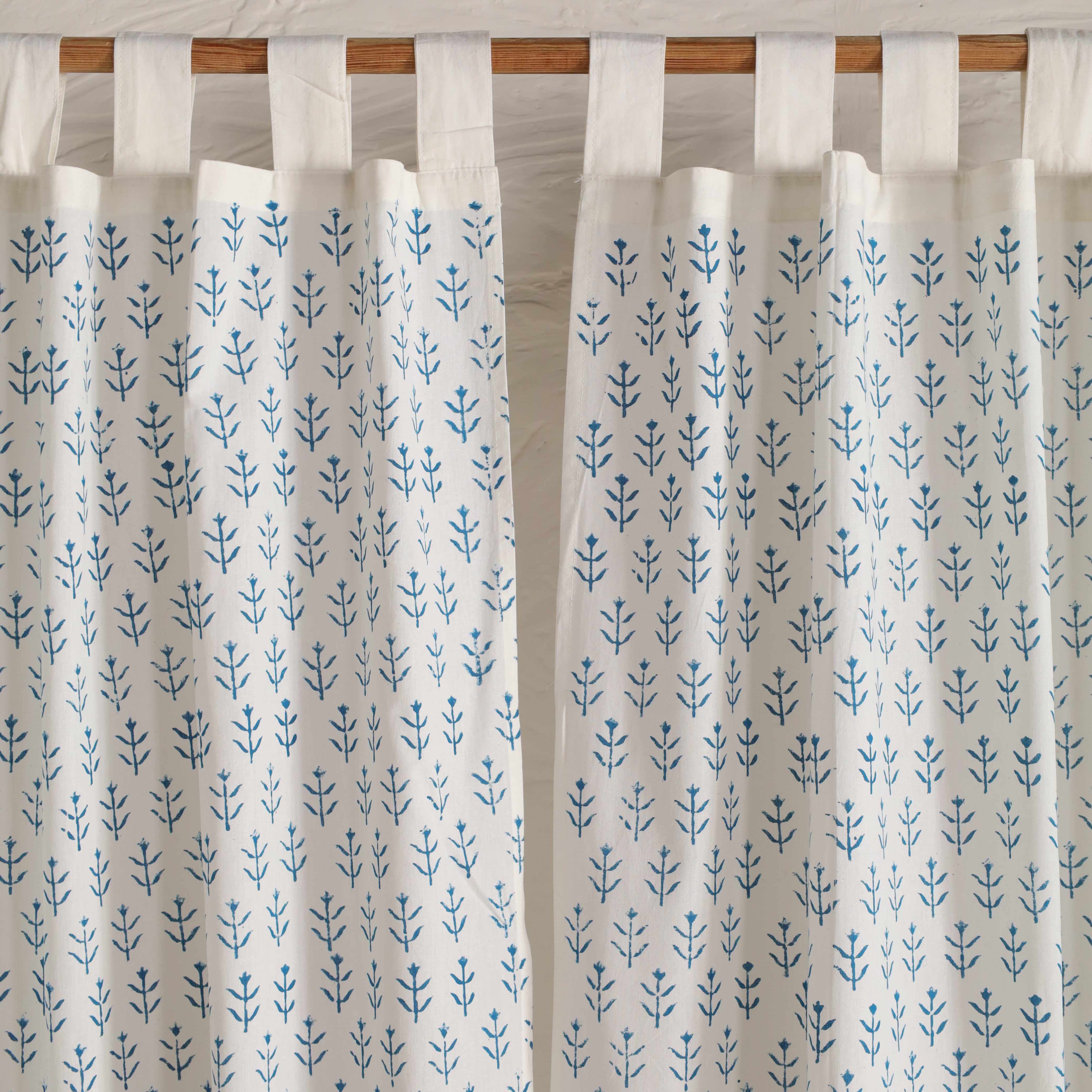 Boho Hand Block Printed Curtains (2 Panels) - Bedroom, Kitchen, Office Decor