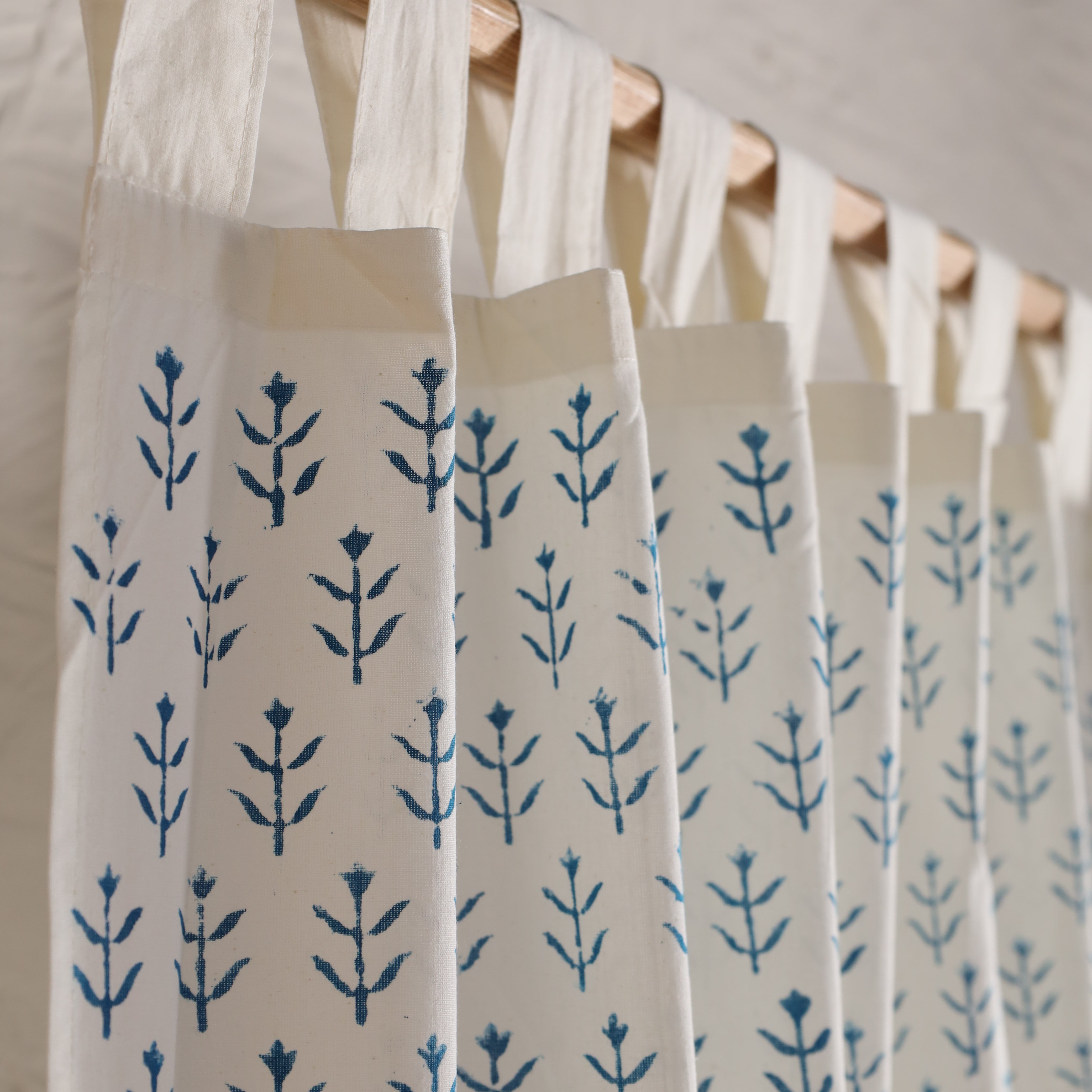 Boho Hand Block Printed Curtains (2 Panels) - Bedroom, Kitchen, Office Decor