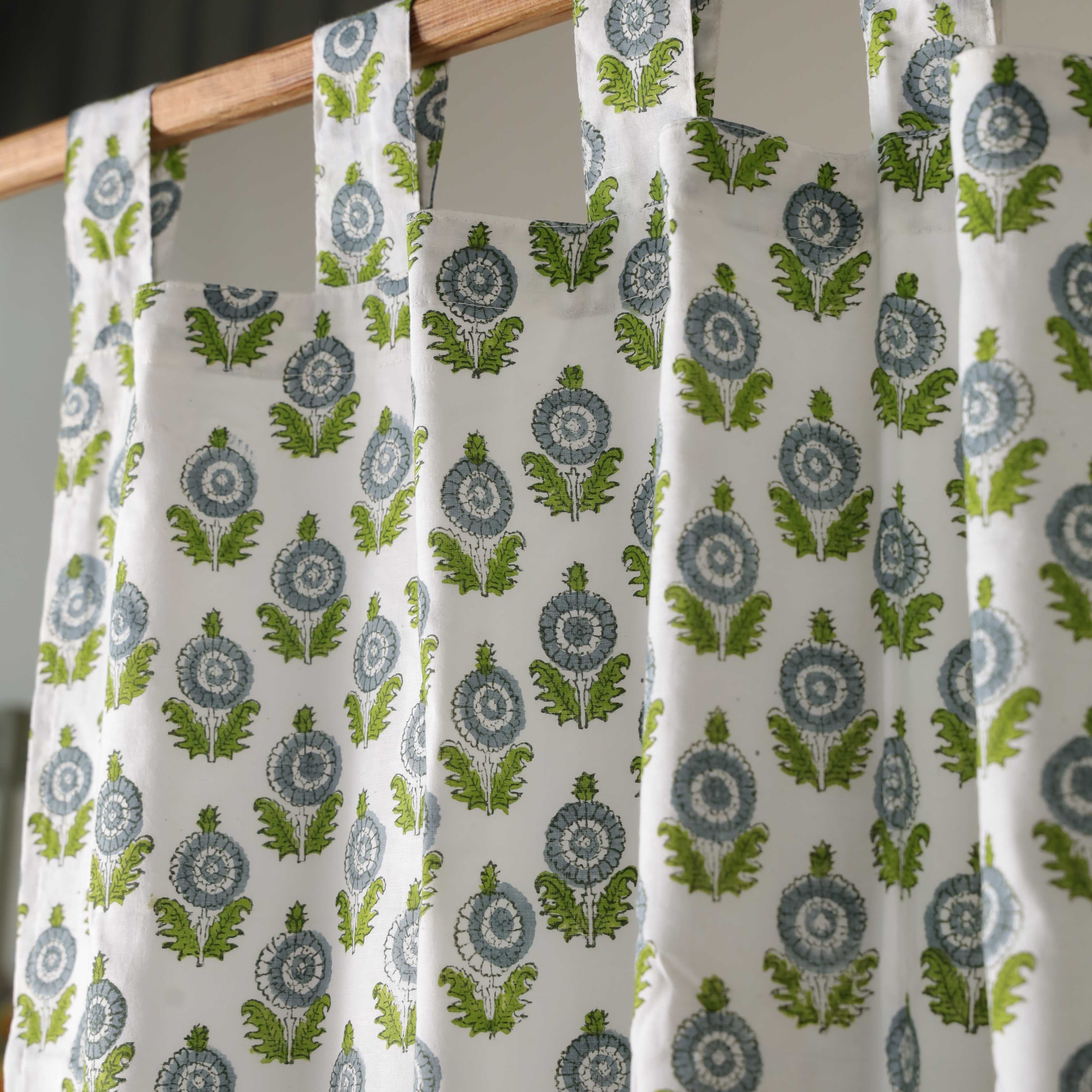 Garden Medallion Botanical Cotton Curtain – Refreshing Single Panel
