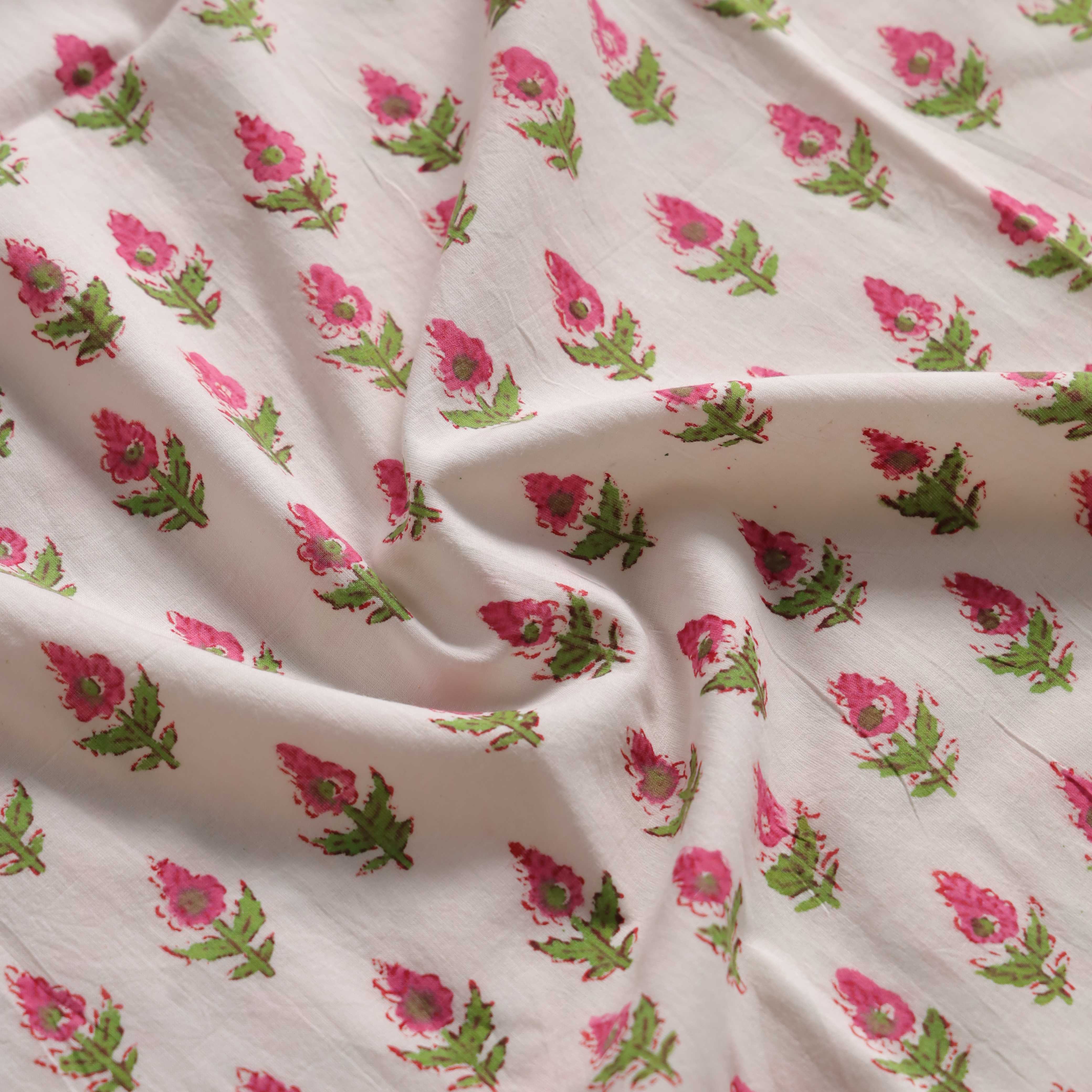 Pink Tulip Blossom Cotton Curtain – Handcrafted Single Panel Drapery