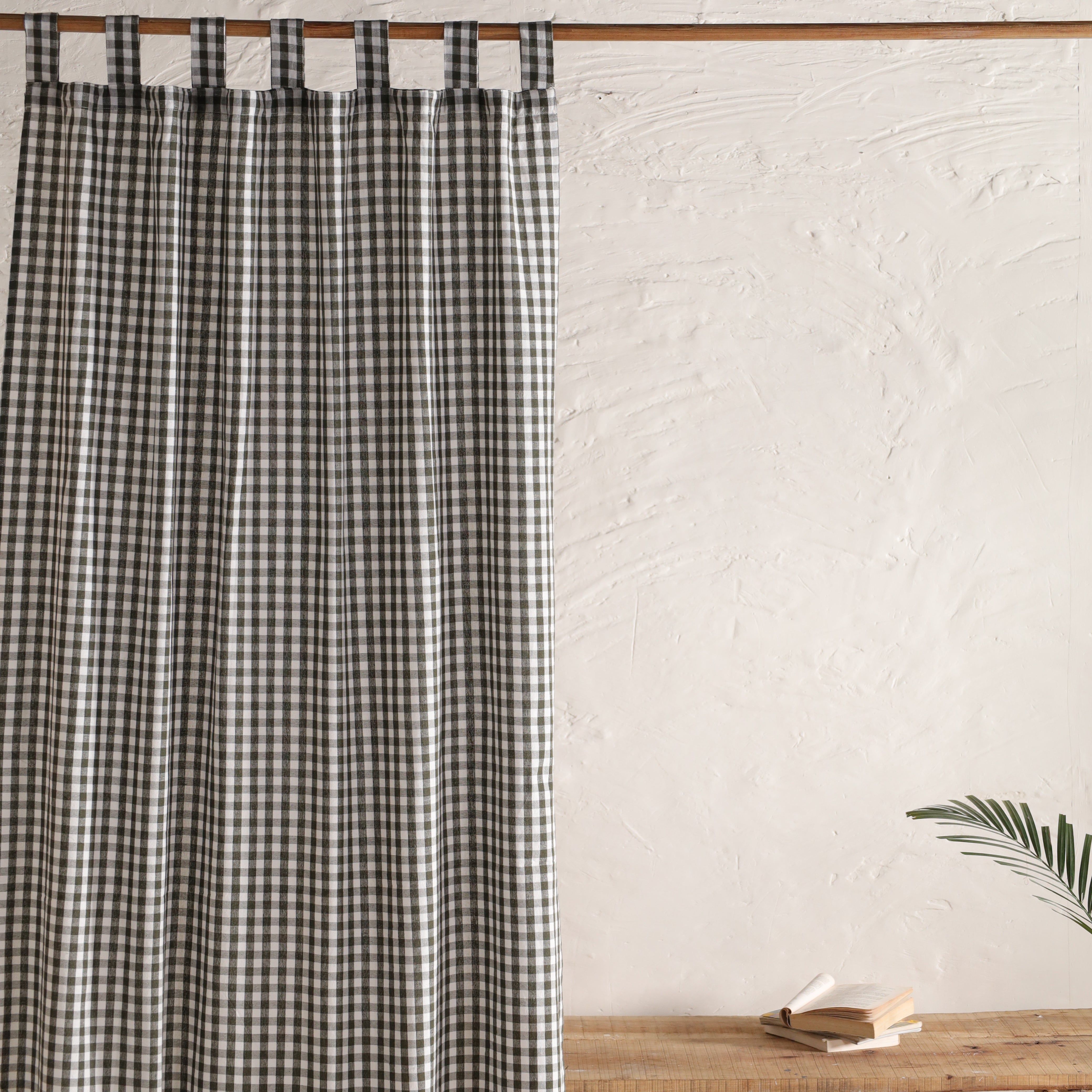 Bohemian Plaid Linen Curtains Buffalo Check for Bedroom & Living Room