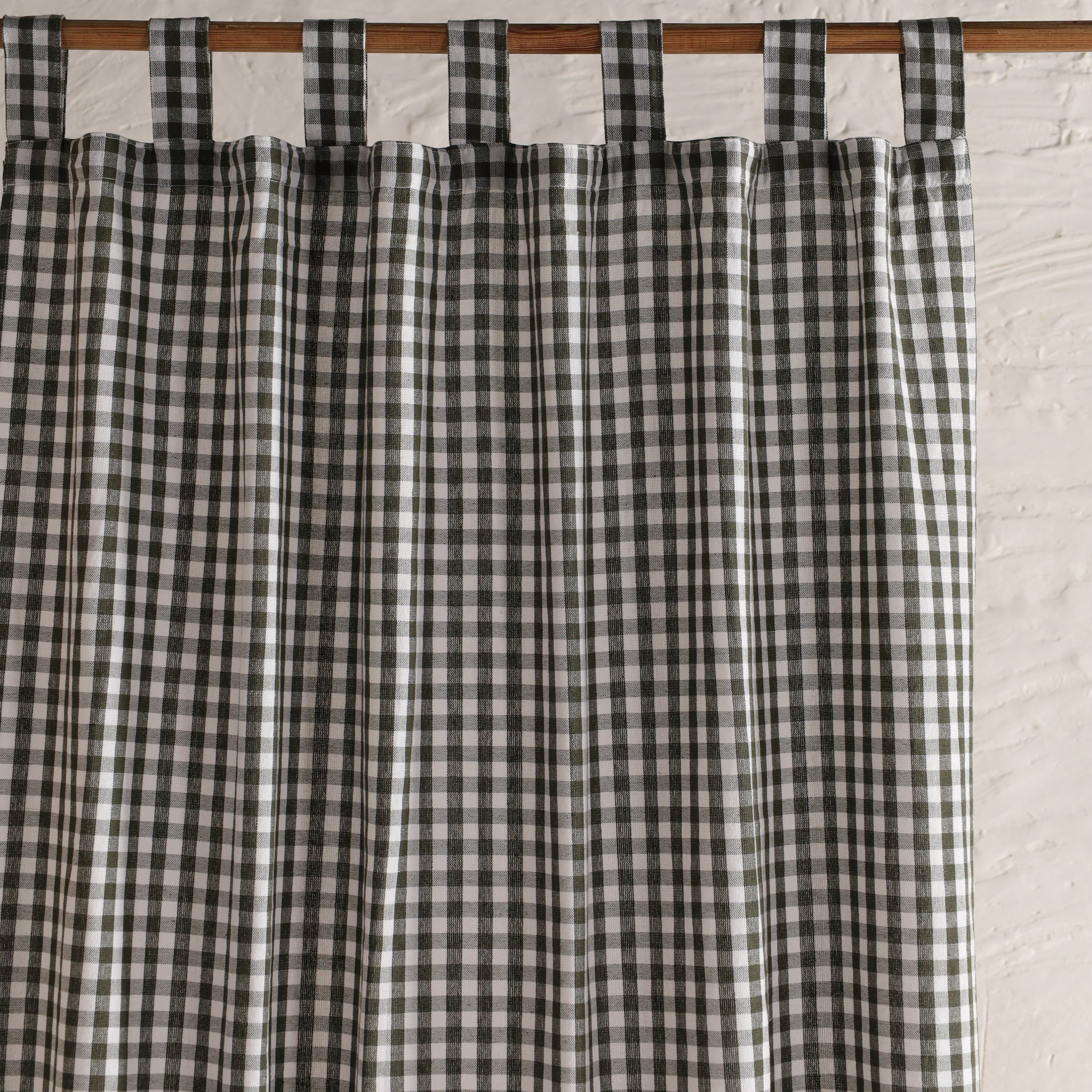 Bohemian Plaid Linen Curtains Buffalo Check for Bedroom & Living Room