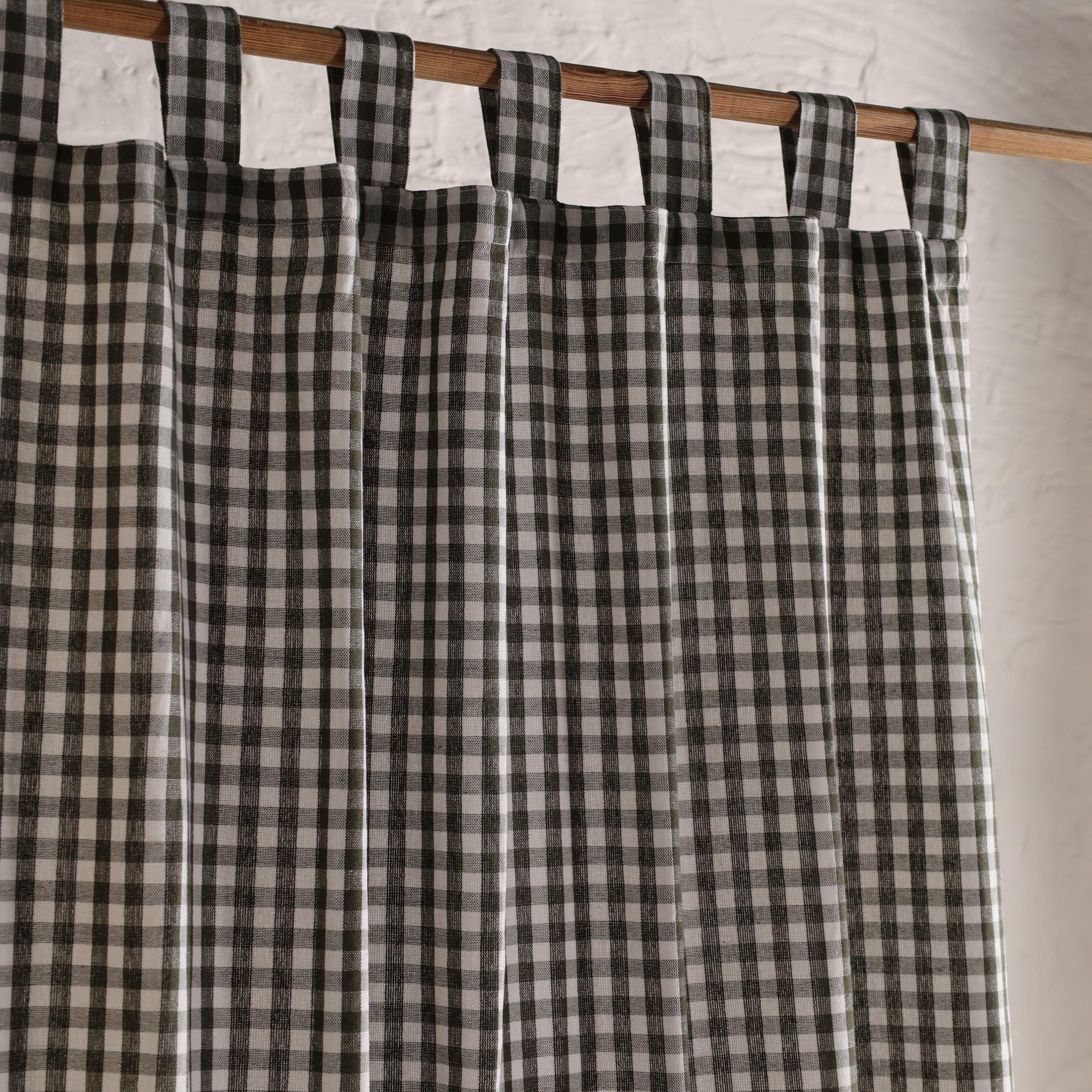 Bohemian Plaid Linen Curtains Buffalo Check for Bedroom & Living Room