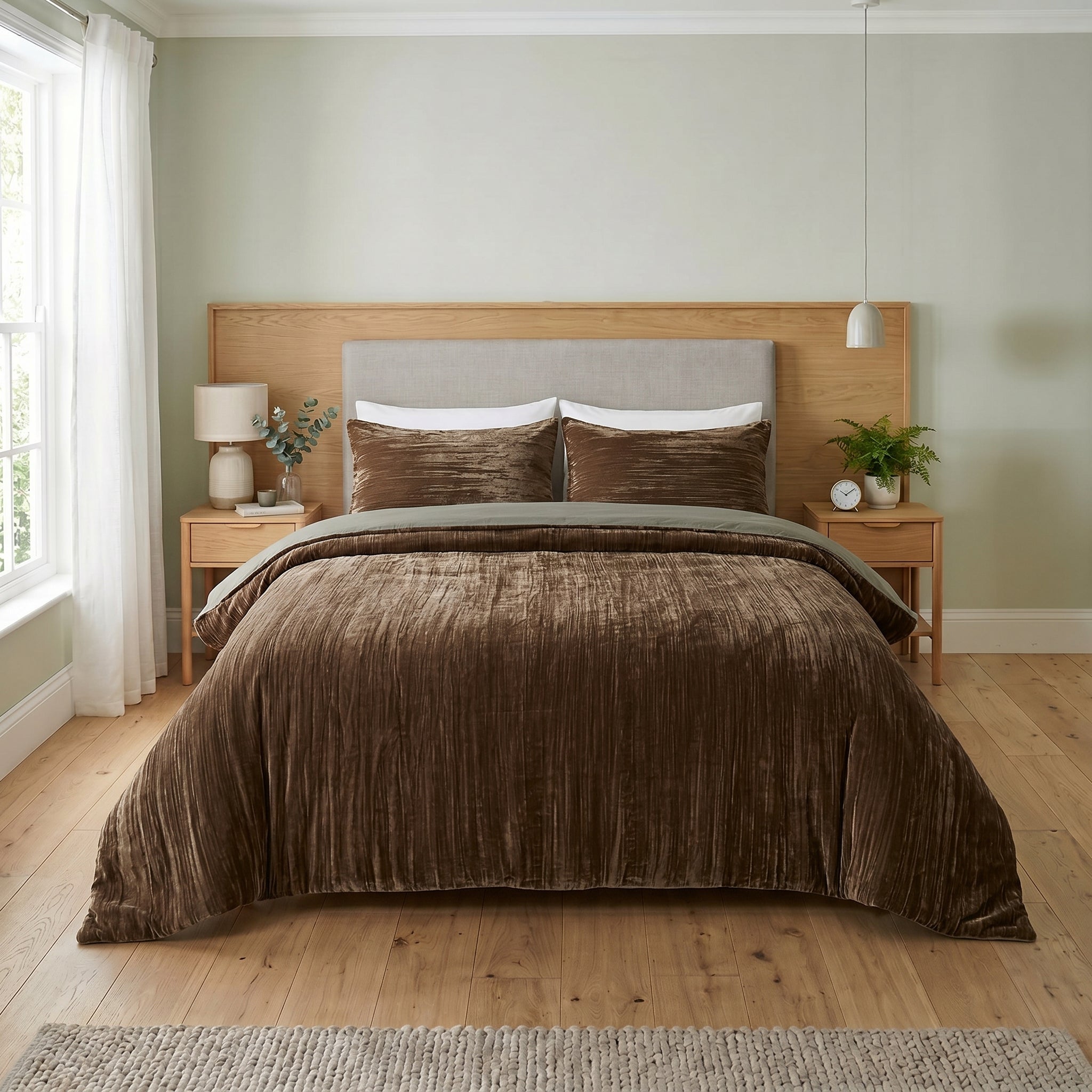 Luxury Crushed Velvet Pleated Duvet Cover Set | Opulent Bedding Collection