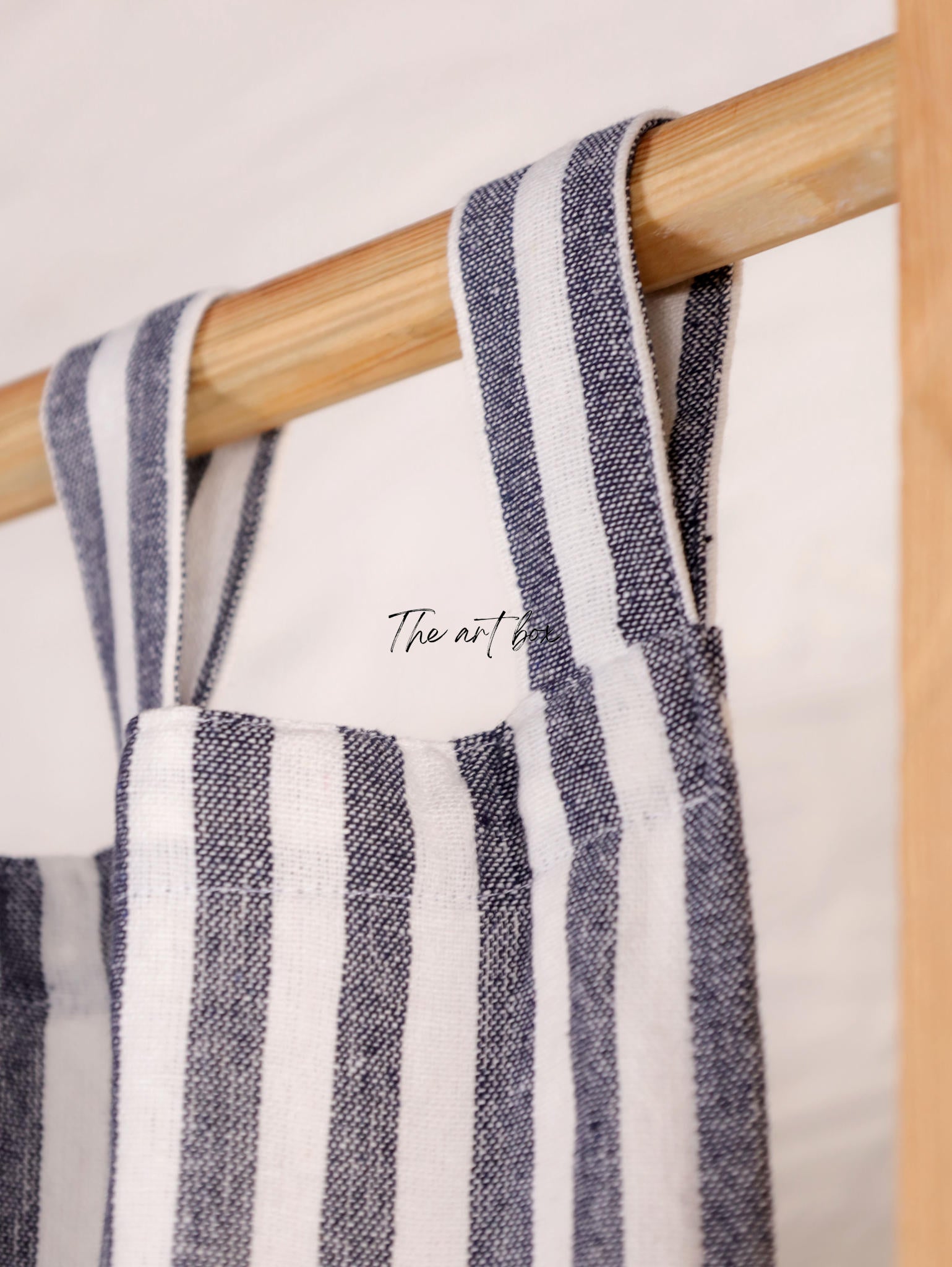 Linen Gauze Black On White Stripes Curtains- 2 Panel set
