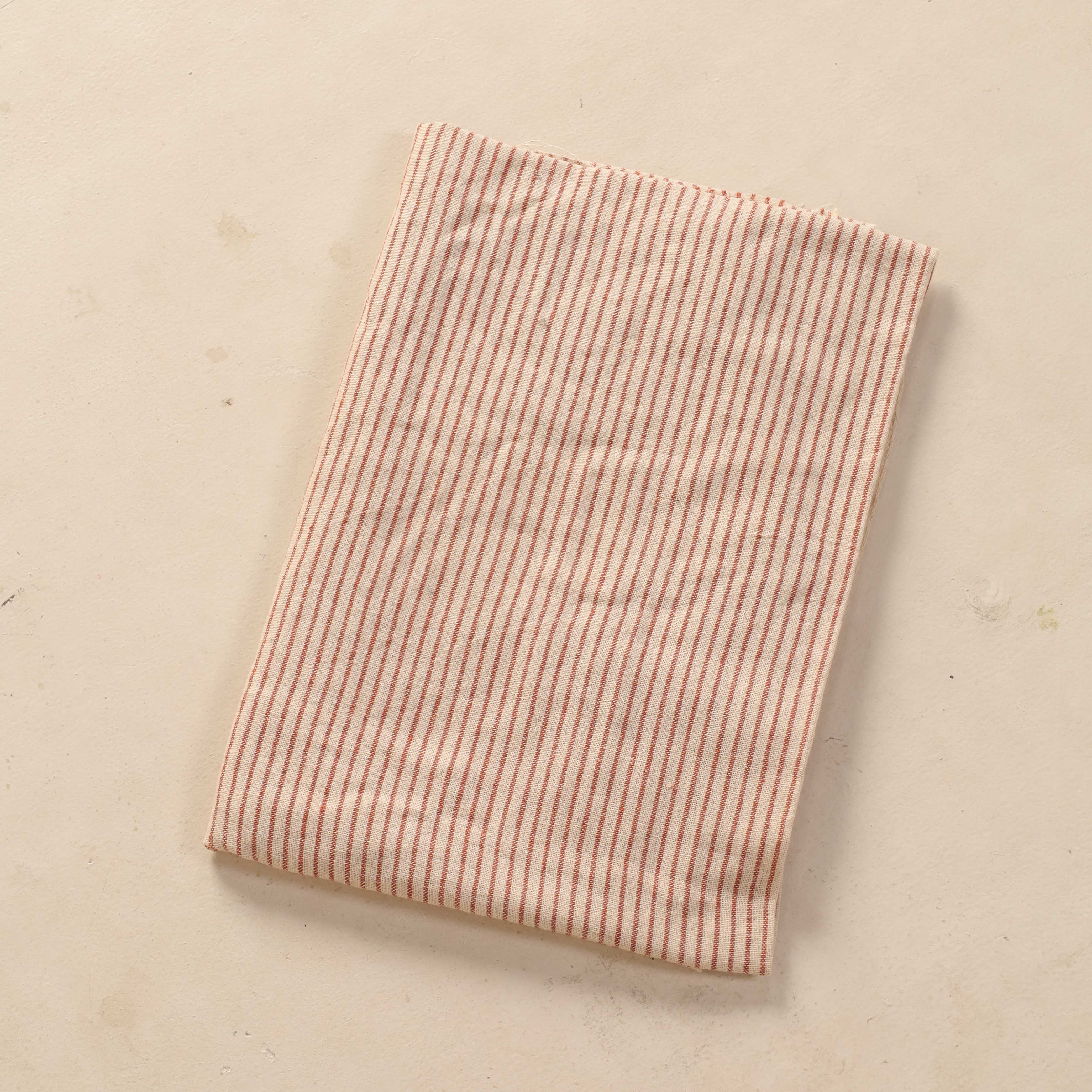 Terracotta Thin Striped Premium Cotton Woven Fabric By The Yard