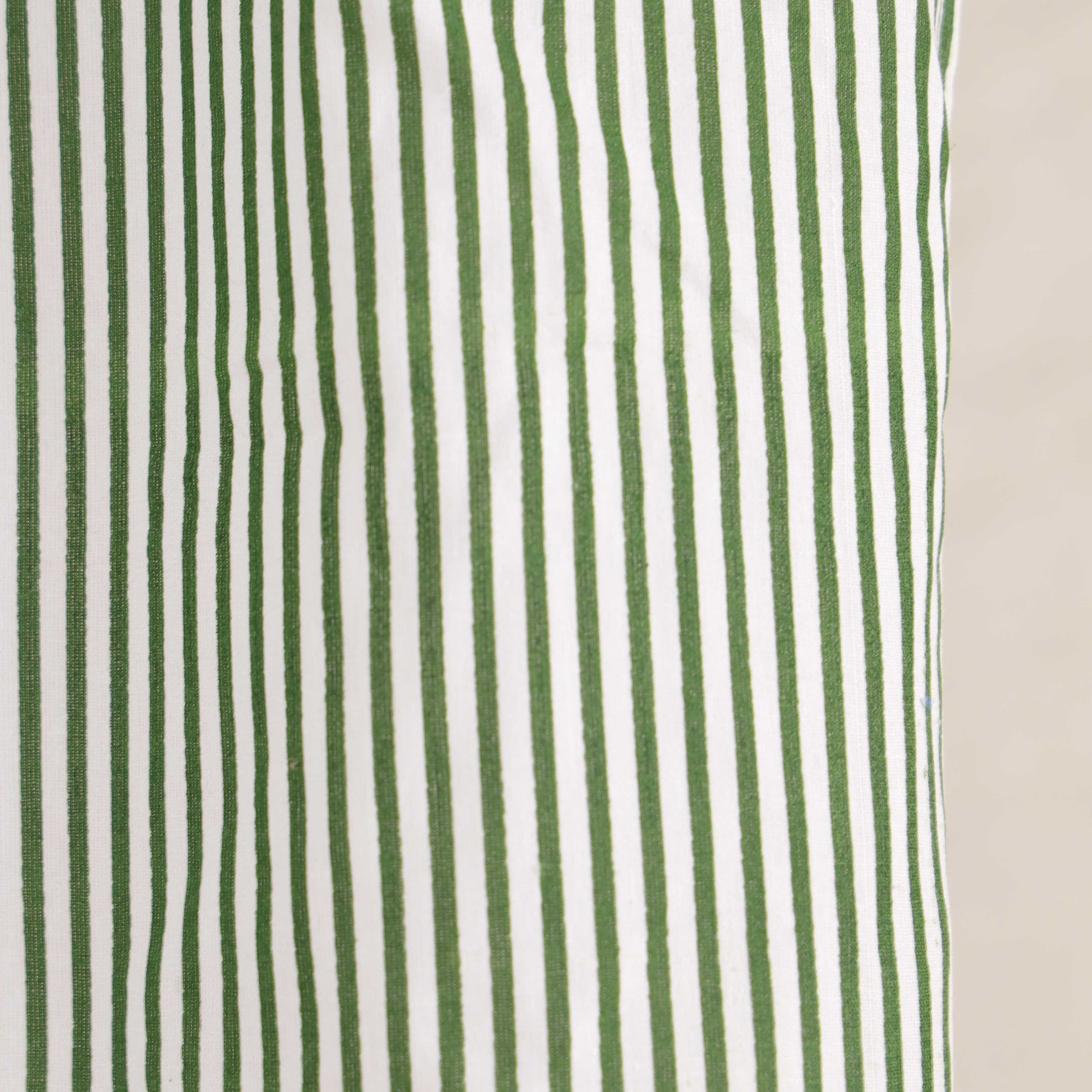 Premium 100% Cotton Sage Green Striped Curtain - Single Panel - Modern Farmhouse Tab Top Window Treatment for Living Room & Bedroom