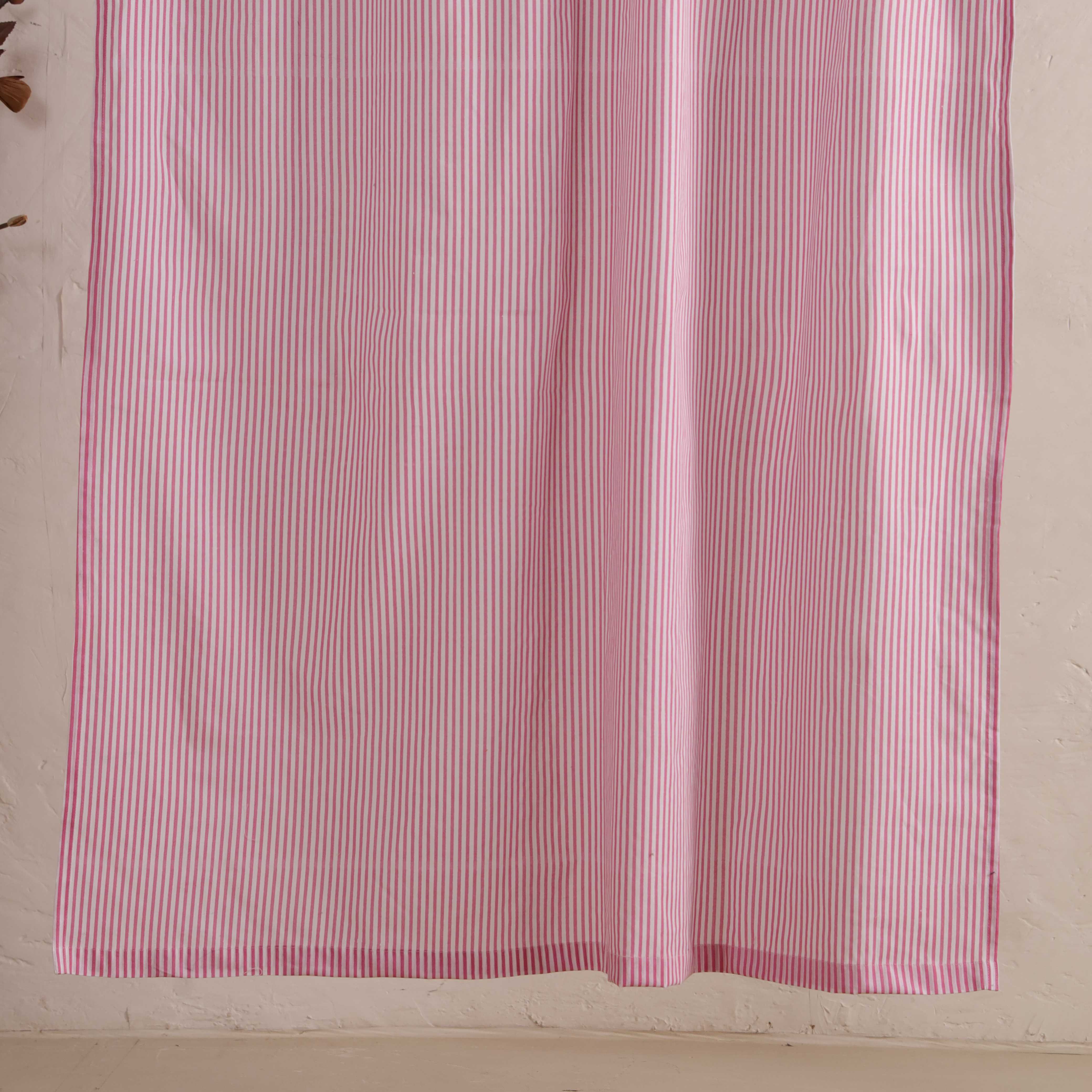 Premium 100% Cotton Floral Print Curtain - Elegant Pink Blossom Motif, Modern Farmhouse Window Treatment (Single Panel)