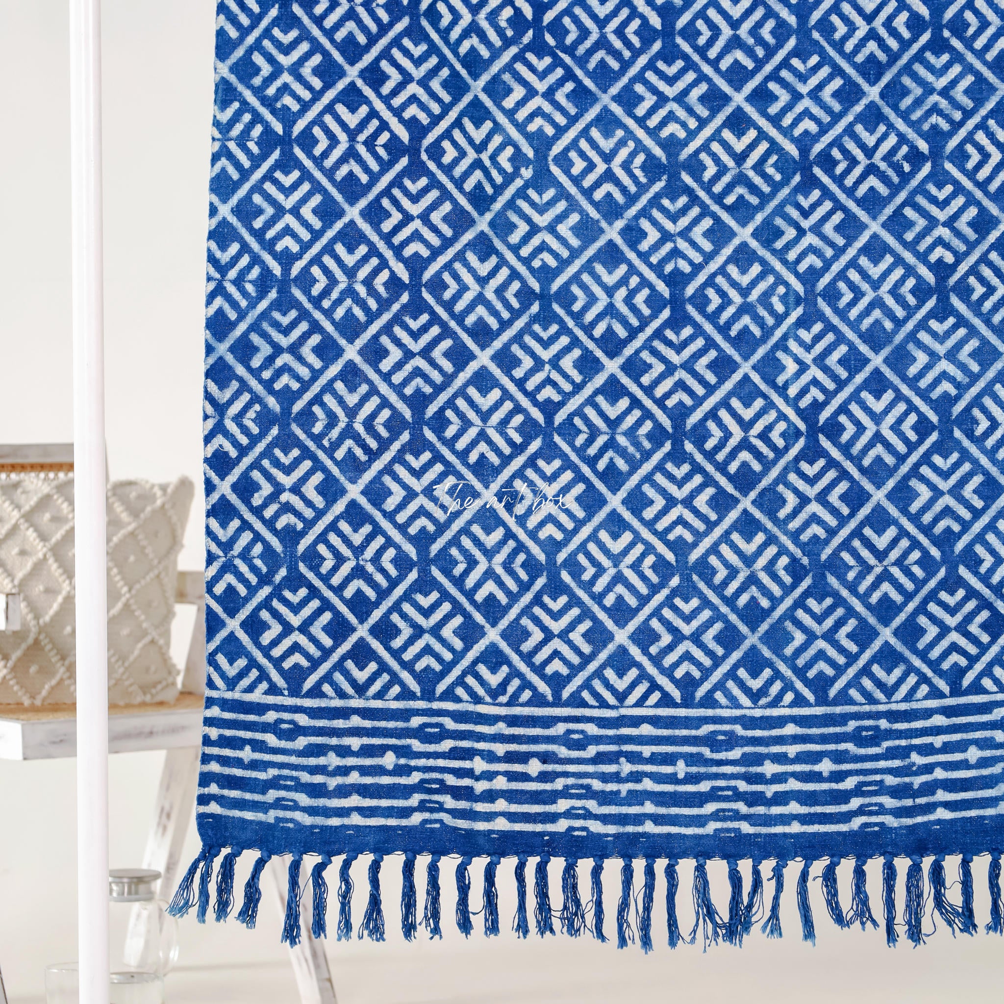 Handmade Rug Indigo Print Throw