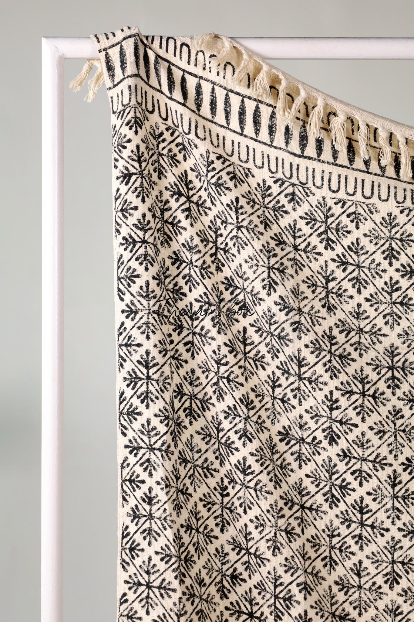 Floral Geometric Pigment Print Throw