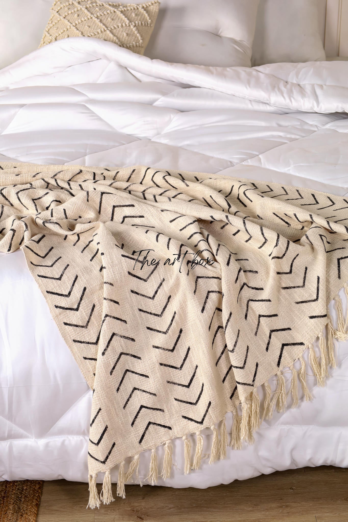 Mudcloth Inspired Pigment Print Throw