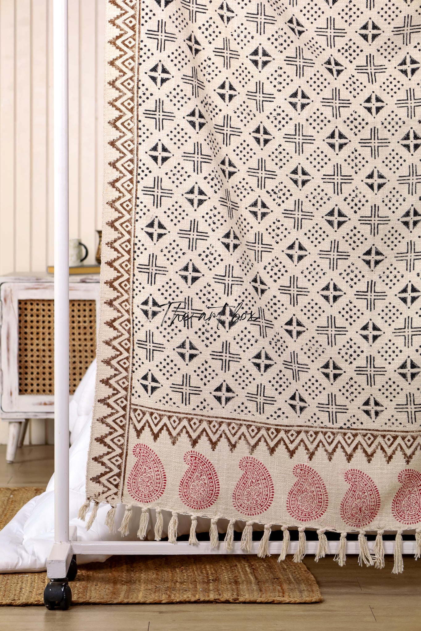 Stylist with Flowers Pigment Print Throw