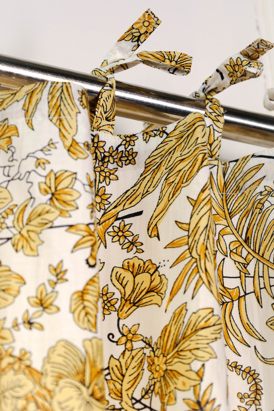 Yellow Tropical Printed Curtain - 1 Panel set