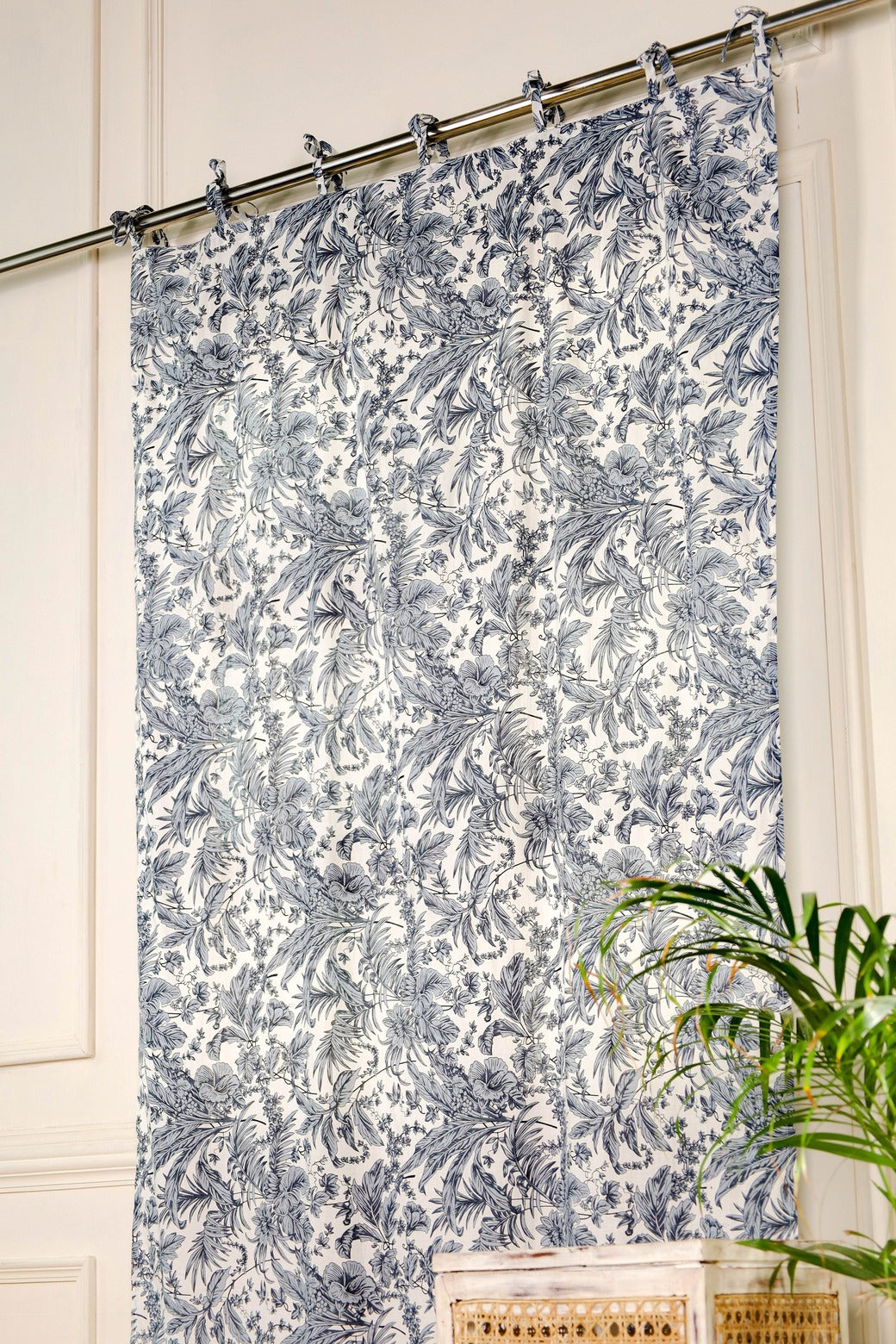 Handmade Light Floral Printed Curtain